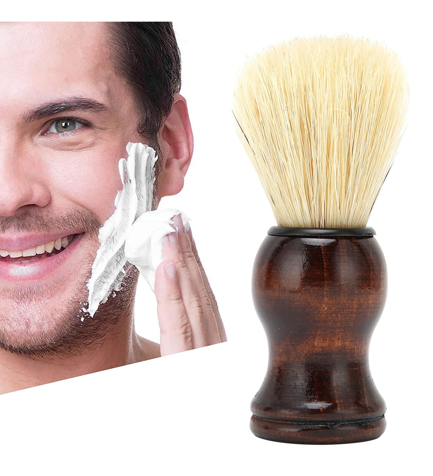 Premium Wooden Beard Shaving Brush | Lightweight Handle for Home & Barber Use | International Shipping - Buy Online on GoSupps.com