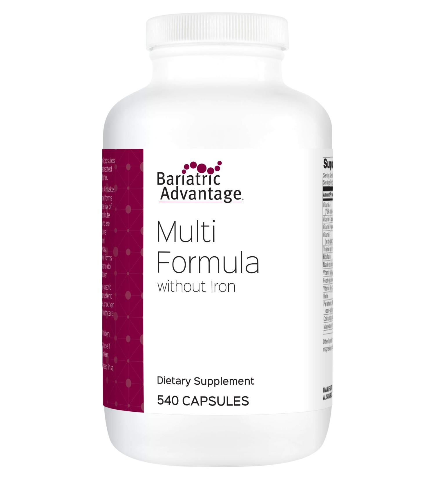 Bariatric Advantage High Potency Multi Formula | 540 Capsules | 22 Essential Vitamins & Nutrients | Iron-Free Daily Multivitamin for Bariatric Patients - Buy Online on GoSupps.com
