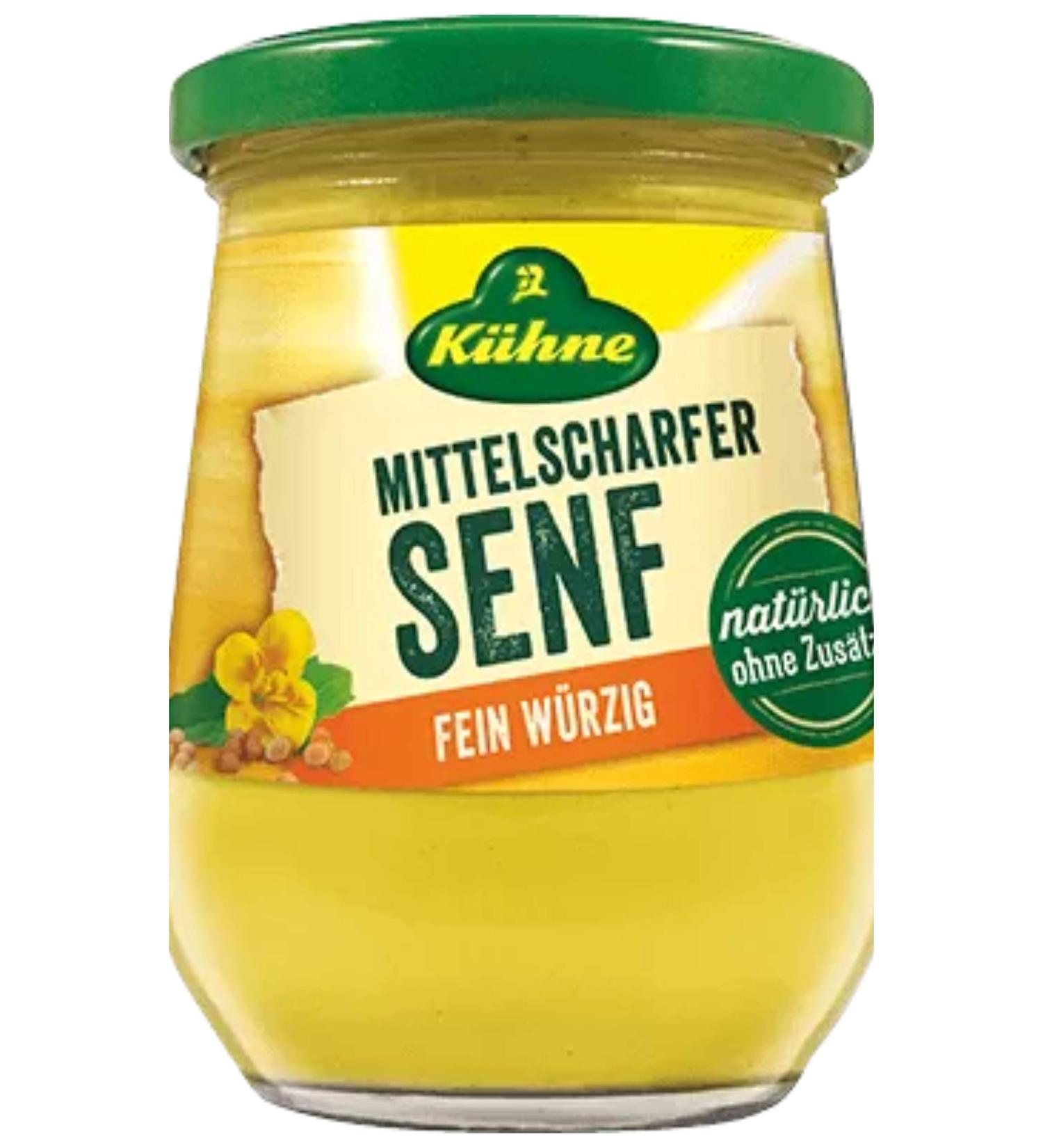German Kuehne Mittelscharfer Senf Jar 250ml/8.7oz From Germany