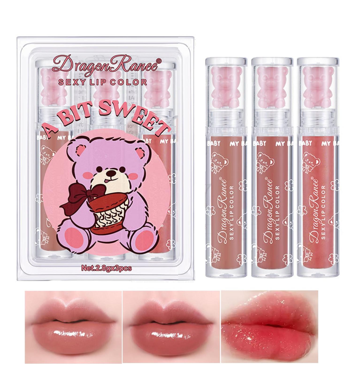 3Packs Lip Oil and Lip Gloss Set Lip Oil Hydrating Non-sticky Lip Glow Oil Tinted Clear Lip Plumper Moisturizing Lipgloss Set Gift For Women and Teenage Girl (06) - Buy Online on GoSupps.com