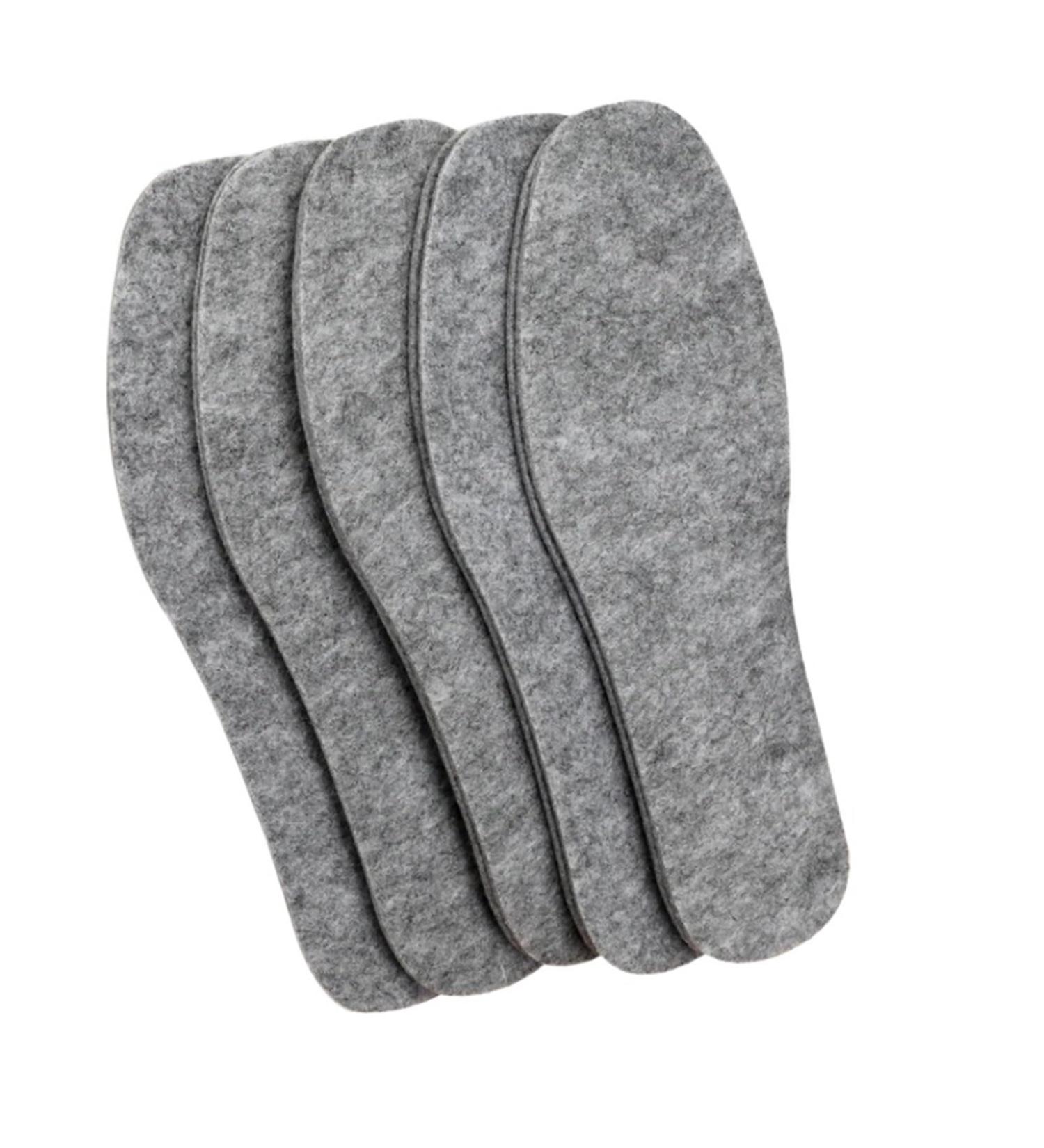 5 Pairs Thermal Wool Felt Insoles - Warm Breathable & Skin-Friendly Shoe Pads for Men & Women - Buy Online on GoSupps.com