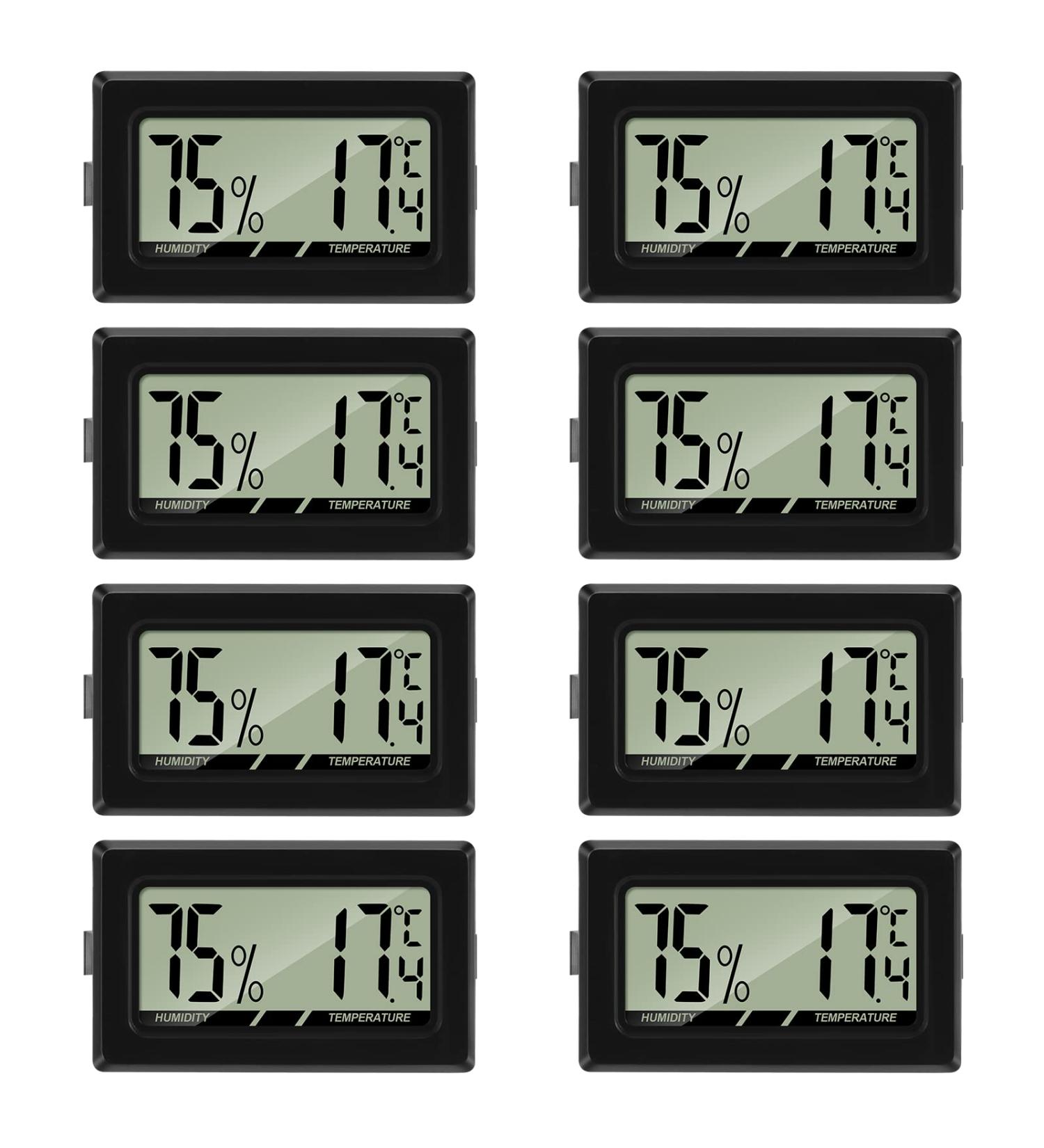 Thlevel Mini LCD Digital Thermometer Hygrometer - Accurate Indoor Humidity Meter for Office Baby Room Living Room Fridge - Pack of 8 - Buy Online on GoSupps.com