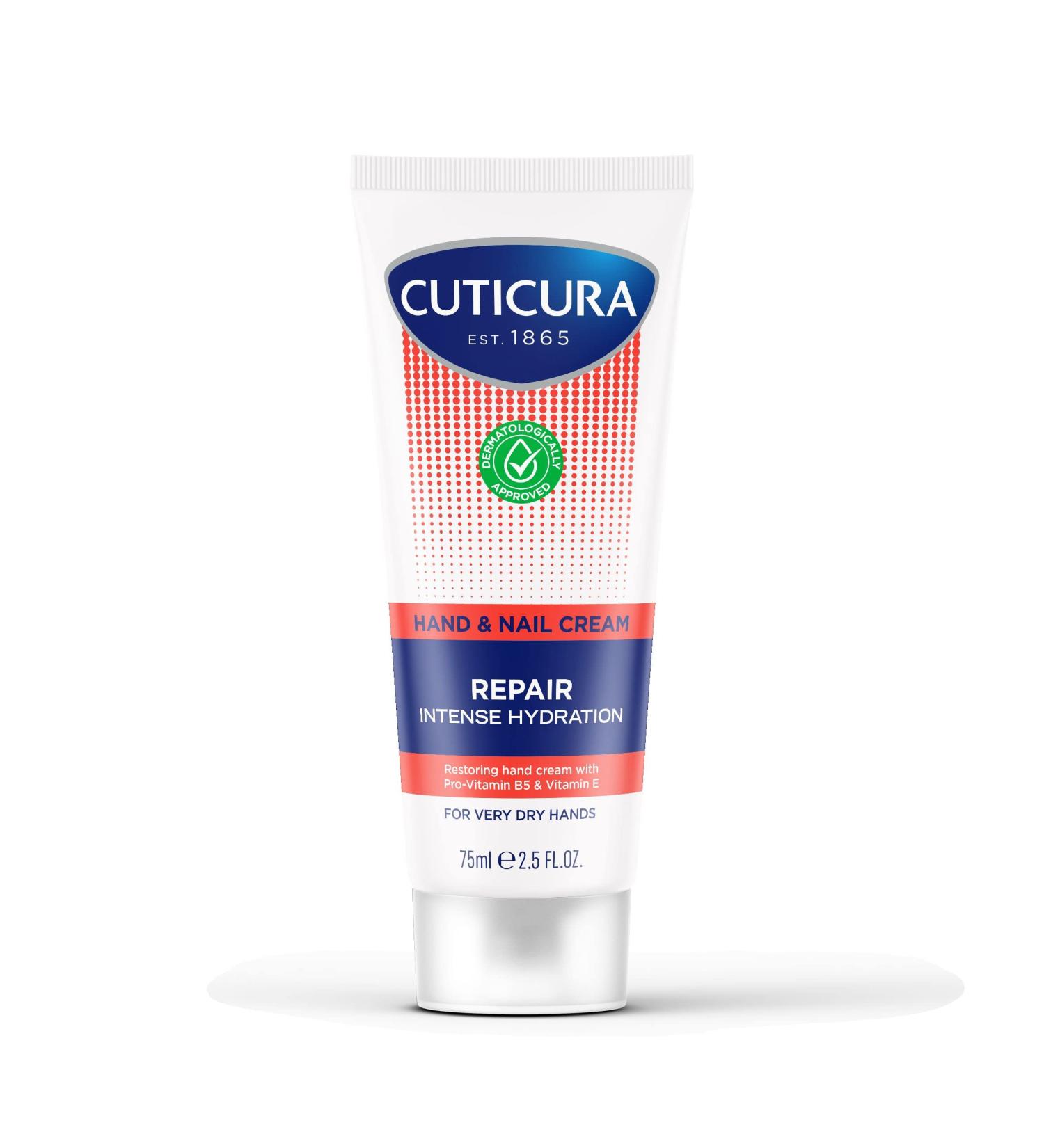 Cuticura Repair Hand & Nail Cream 75ml - Intense Hydration for Stronger Nails and Softening Damaged Skin - Buy Online on GoSupps.com