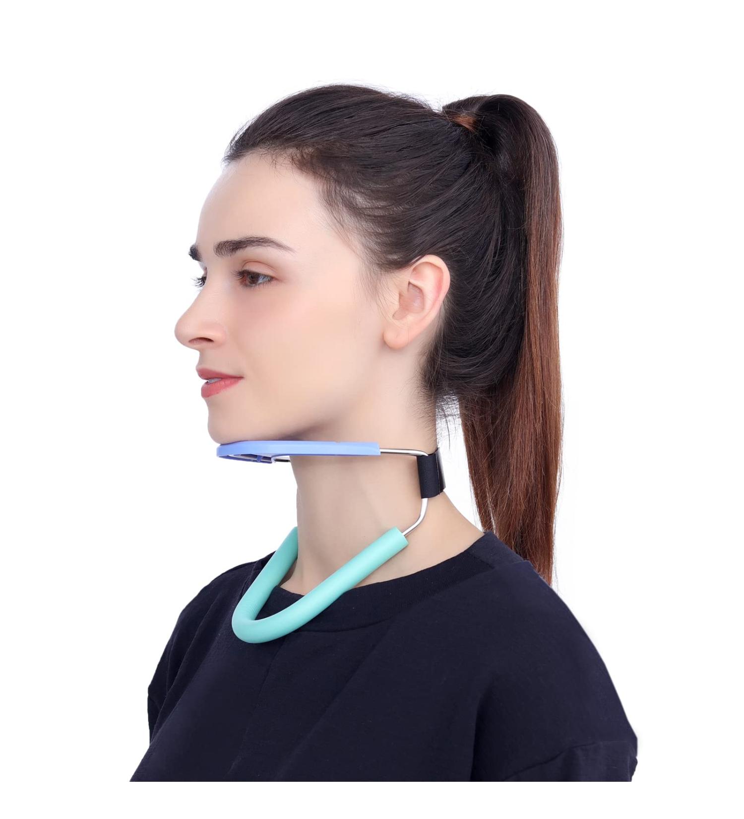 Neck Hump Corrector & Cervical Collar - Relief for Neck Pain, Support & Alignment - Spine Pressure Relief - Forward Head Posture Correction - Blue-Green - Buy Online on GoSupps.com