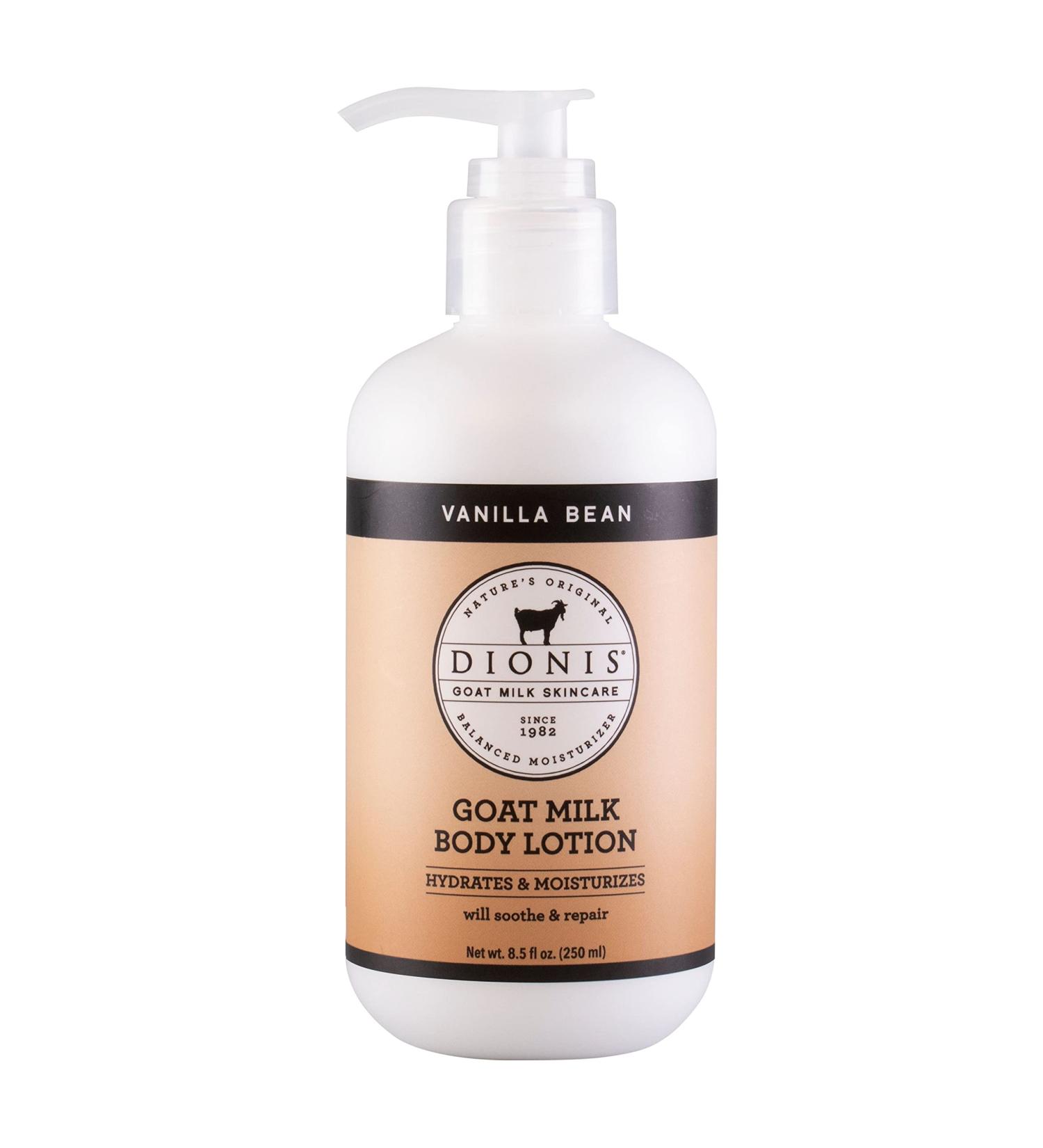 Dionis Vanilla Bean Scented Goat Milk Body Lotion - Hydrating & Moisturizing for Dry, Sensitive Skin - Made in USA - Cruelty & Paraben Free - 8.5oz - Buy Online on GoSupps.com