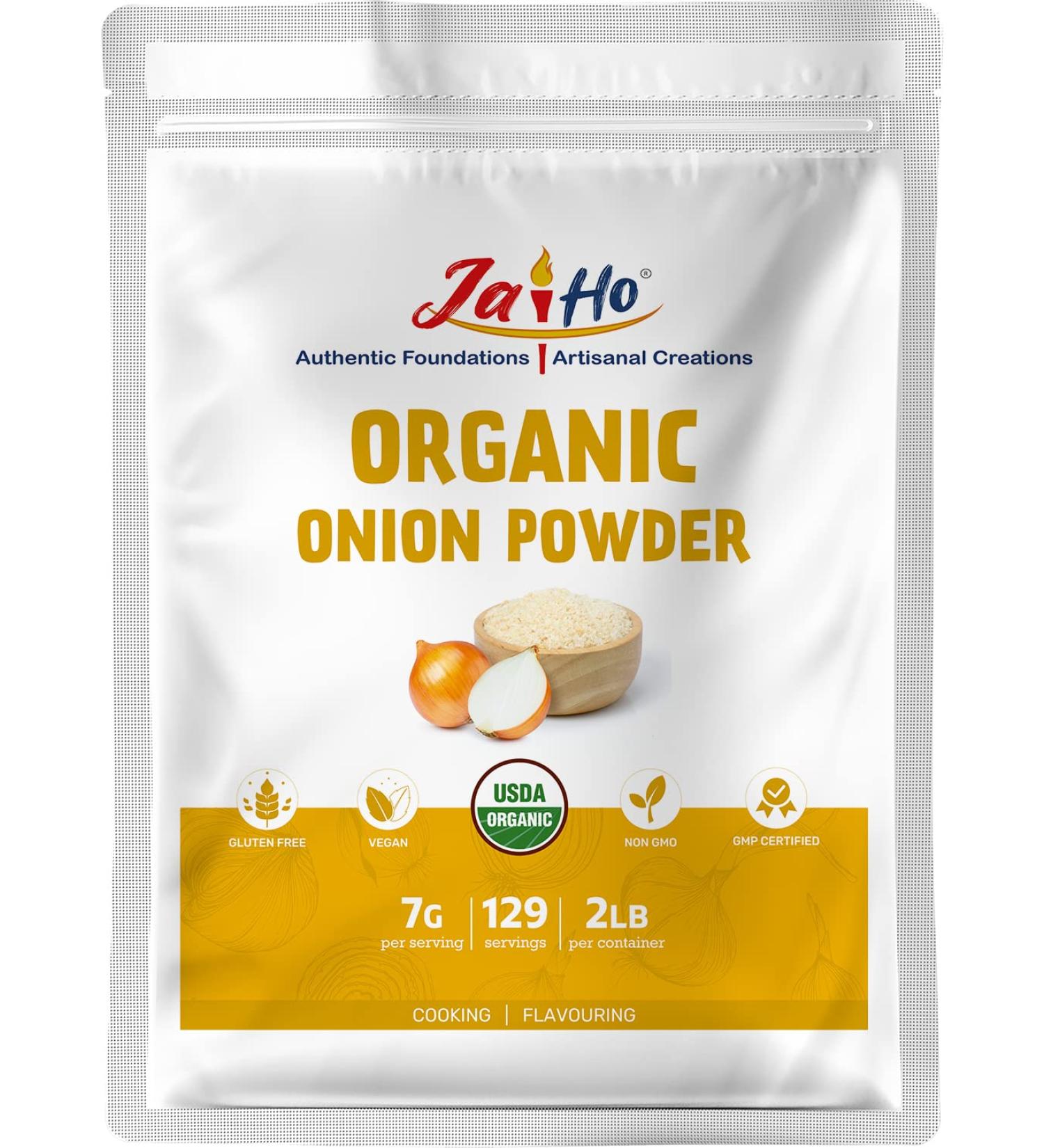 Organic Onion Powder 2 LB - Gluten Free Vegan Non-GMO - Resealable Zip Pouch - Buy Online on GoSupps.com