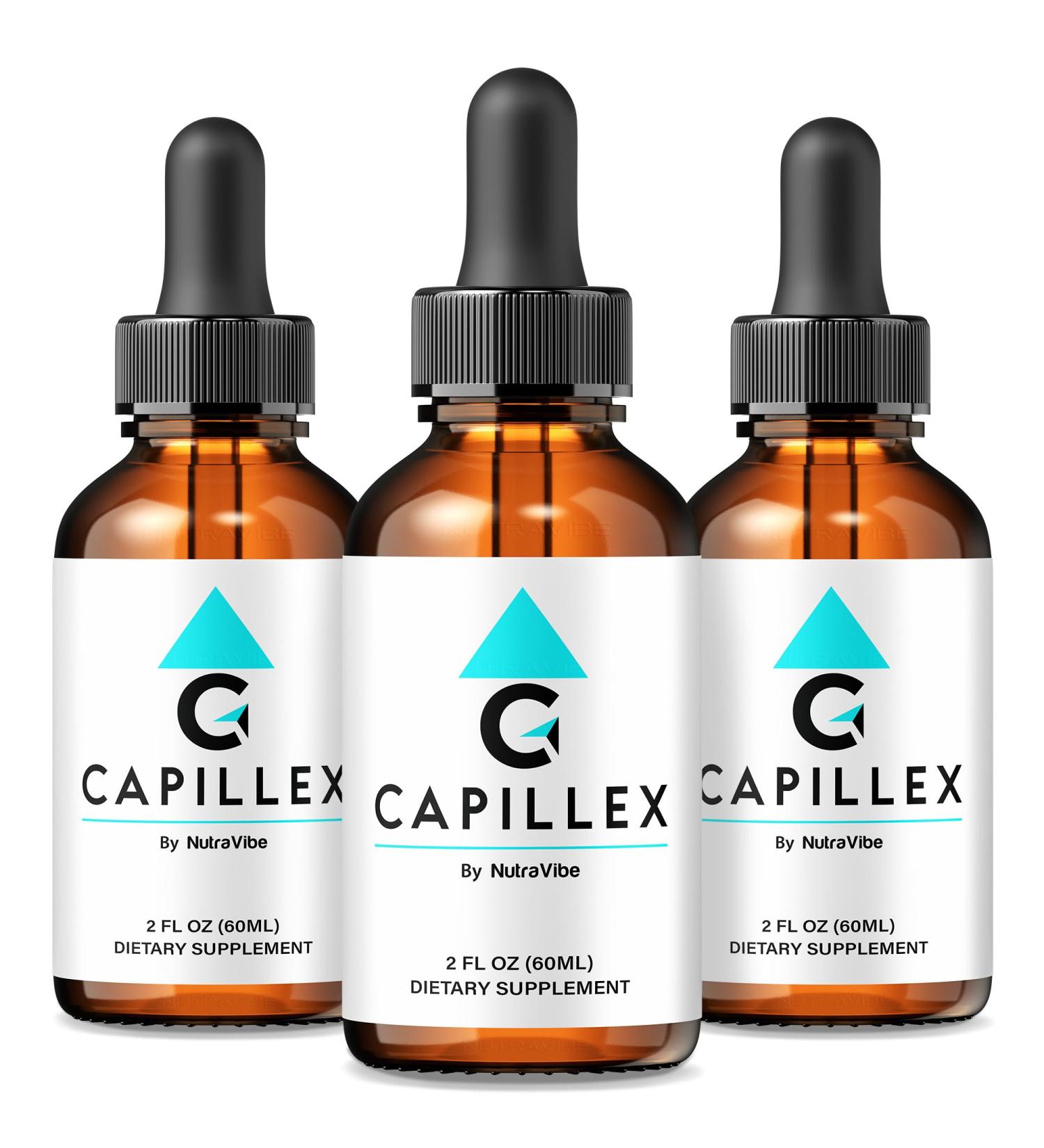 (3 Pack) Capillex Drops Daily Hair & Scalp Support Inspired by Guava Leaf with a Clean Premium Liquid Formula to Help Support Healthy-Looking Hair Growth Just Few Easy Drops a Day (90 Servings) - Buy Online on GoSupps.com