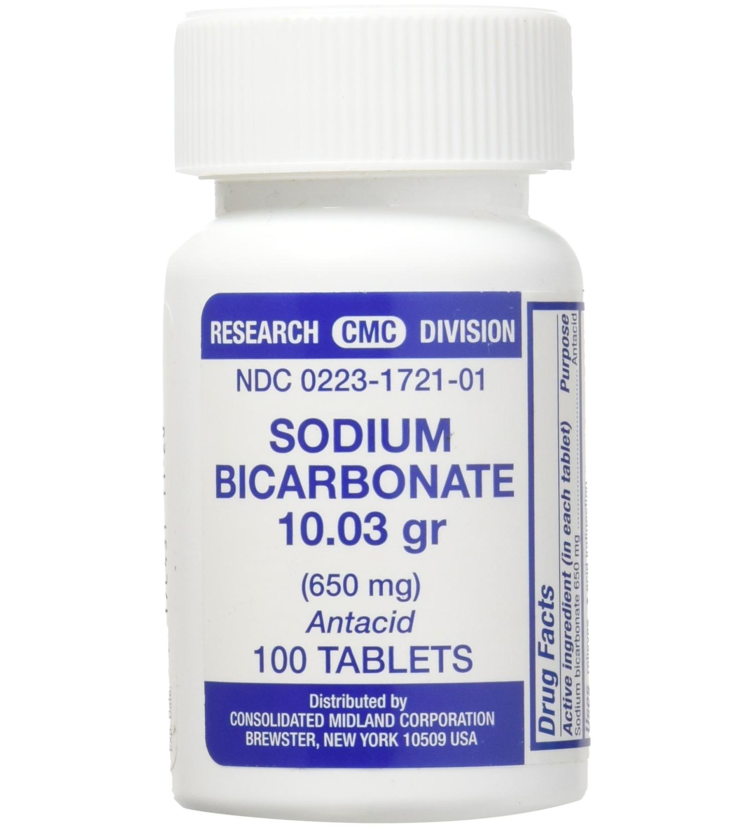 Sodium Bicarbonate Antacid (650mg) - 100 Tablets