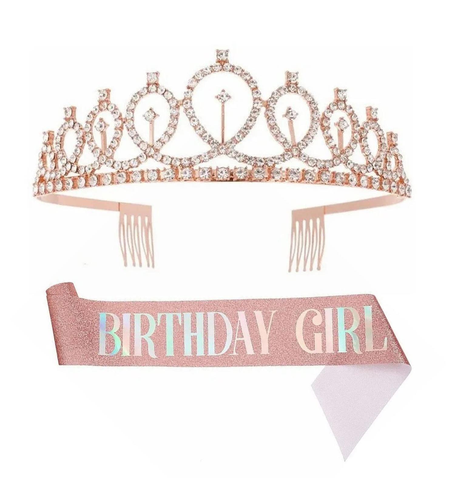 Birthday Queen Sash Tiara Kit Beautiful Birthday Crown Sash for Women Girls Birthday Party Favors Set 14 - Buy Online on GoSupps.com