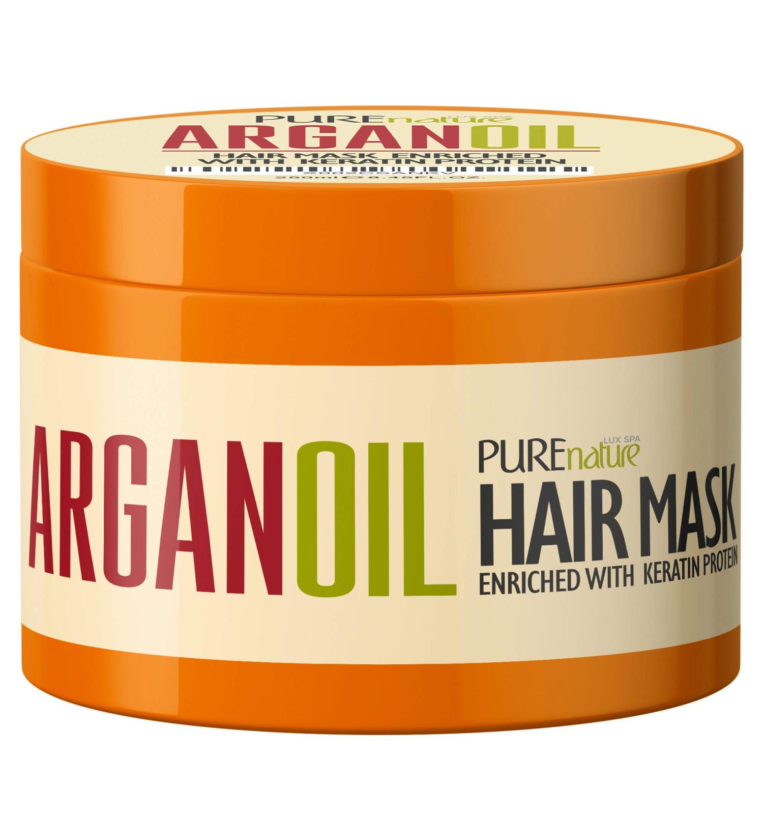 Pure Nature Lux Spa Moroccan Argan Oil Hair Mask - Sulfate-Free Deep Conditioner for Dry, Damaged Hair - Split End Moisturizer and Hydrating Treatment - Buy Online on GoSupps.com