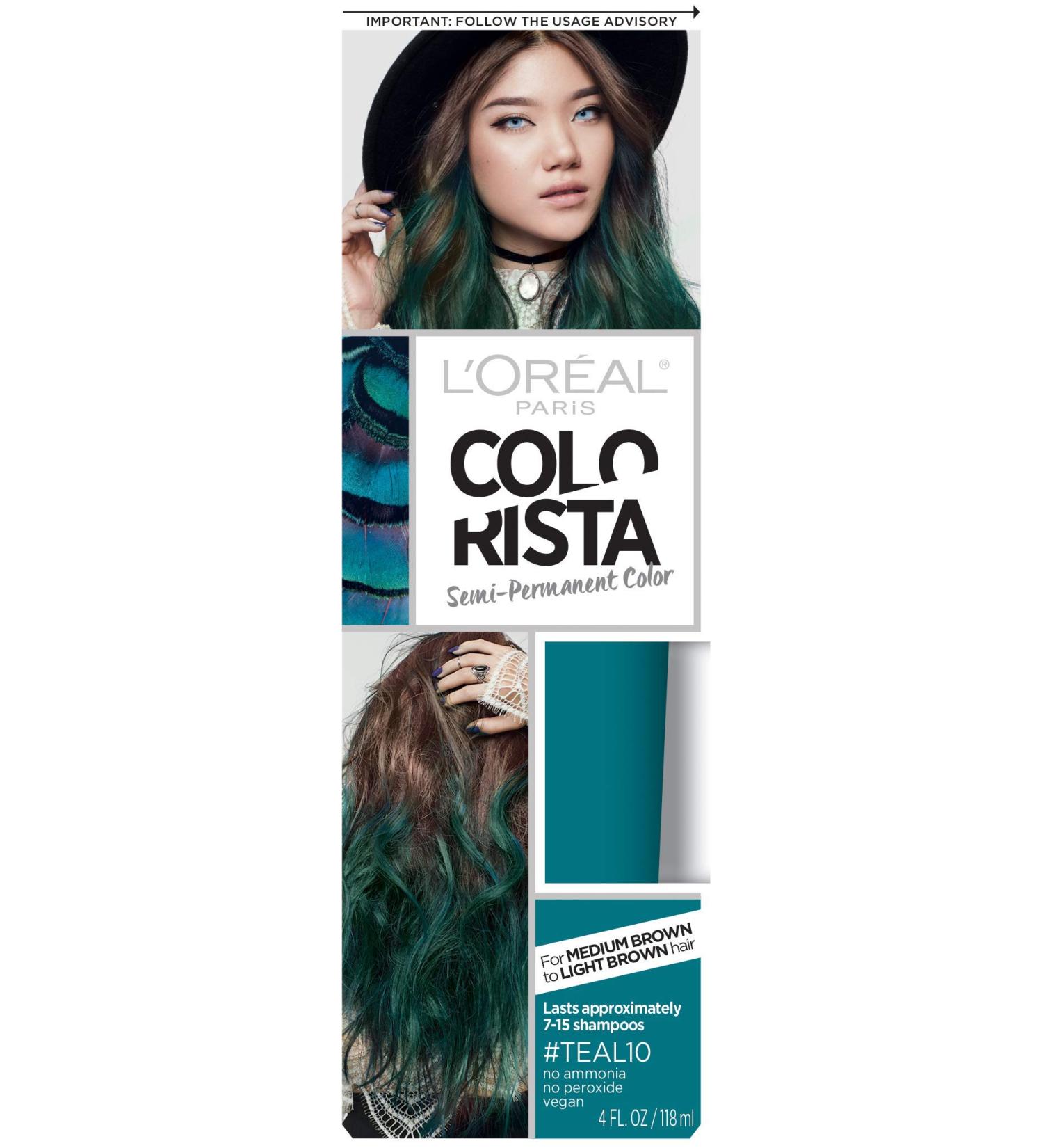 L'Oreal Paris Colorista Teal Semi-Permanent Hair Color for Brunettes - Vibrant & Long-Lasting - Buy Online on GoSupps.com