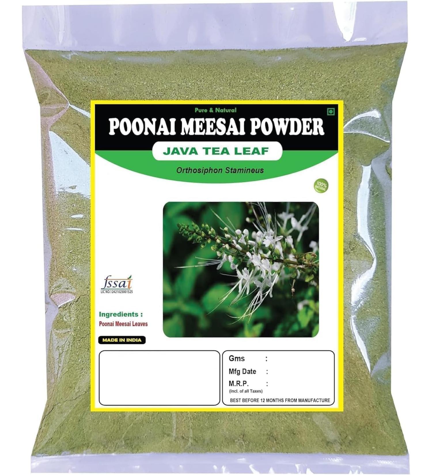 DX Poonai Meesai Powder 100 g | Orthosiphon Stamineus | Java Tea Leaf Powder | Cat Whiskers |