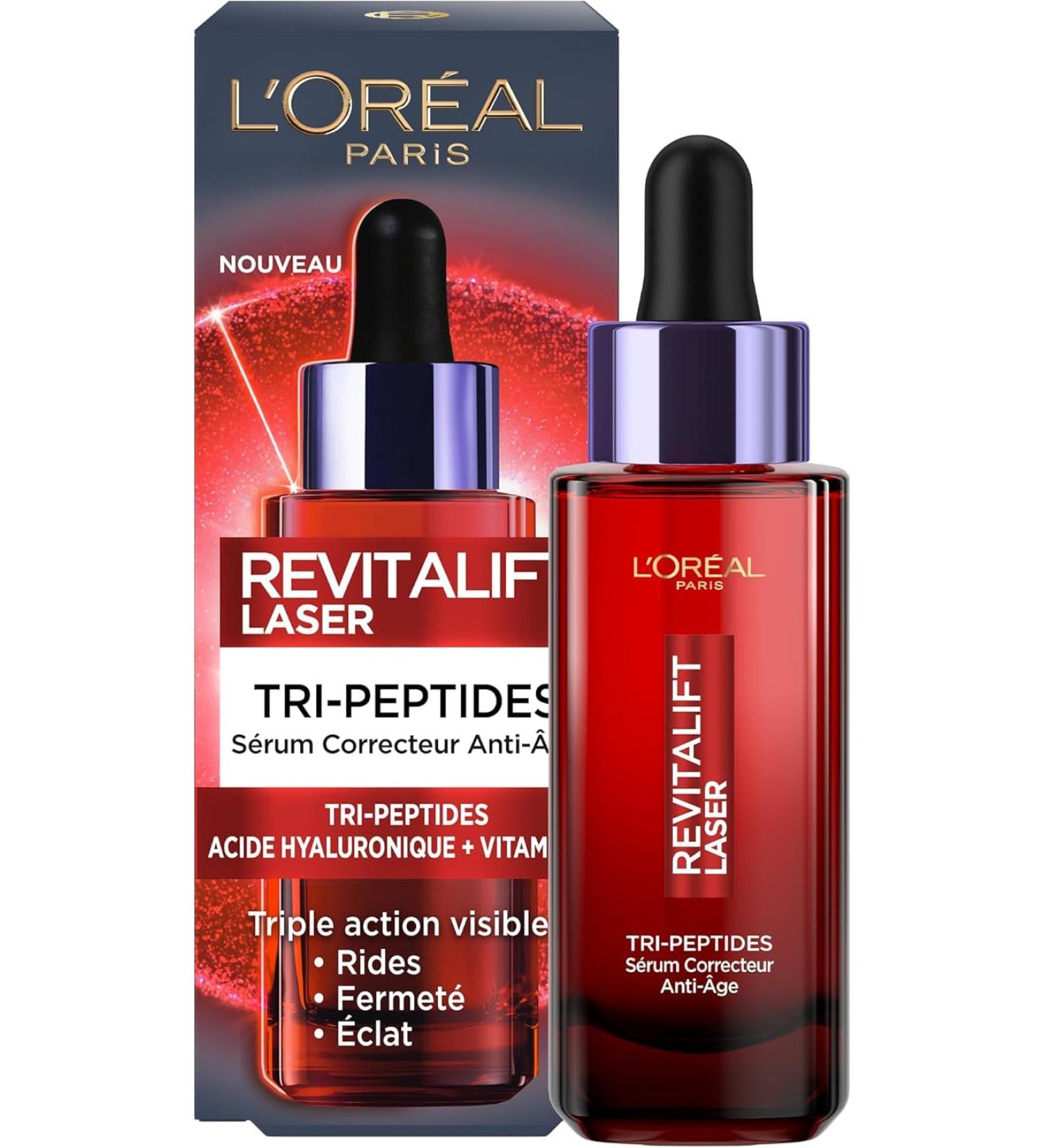 L'Or al Paris - S rum Correcteur Visage Anti- ge - Soin Anti- ge Triple Action - l'Acide Hyaluronique Peptides & Vitamine C - Tous Types de Peau - Revitalift Laser X3-30 ml S rum Anti- ge 30ml - Buy Online on GoSupps.com