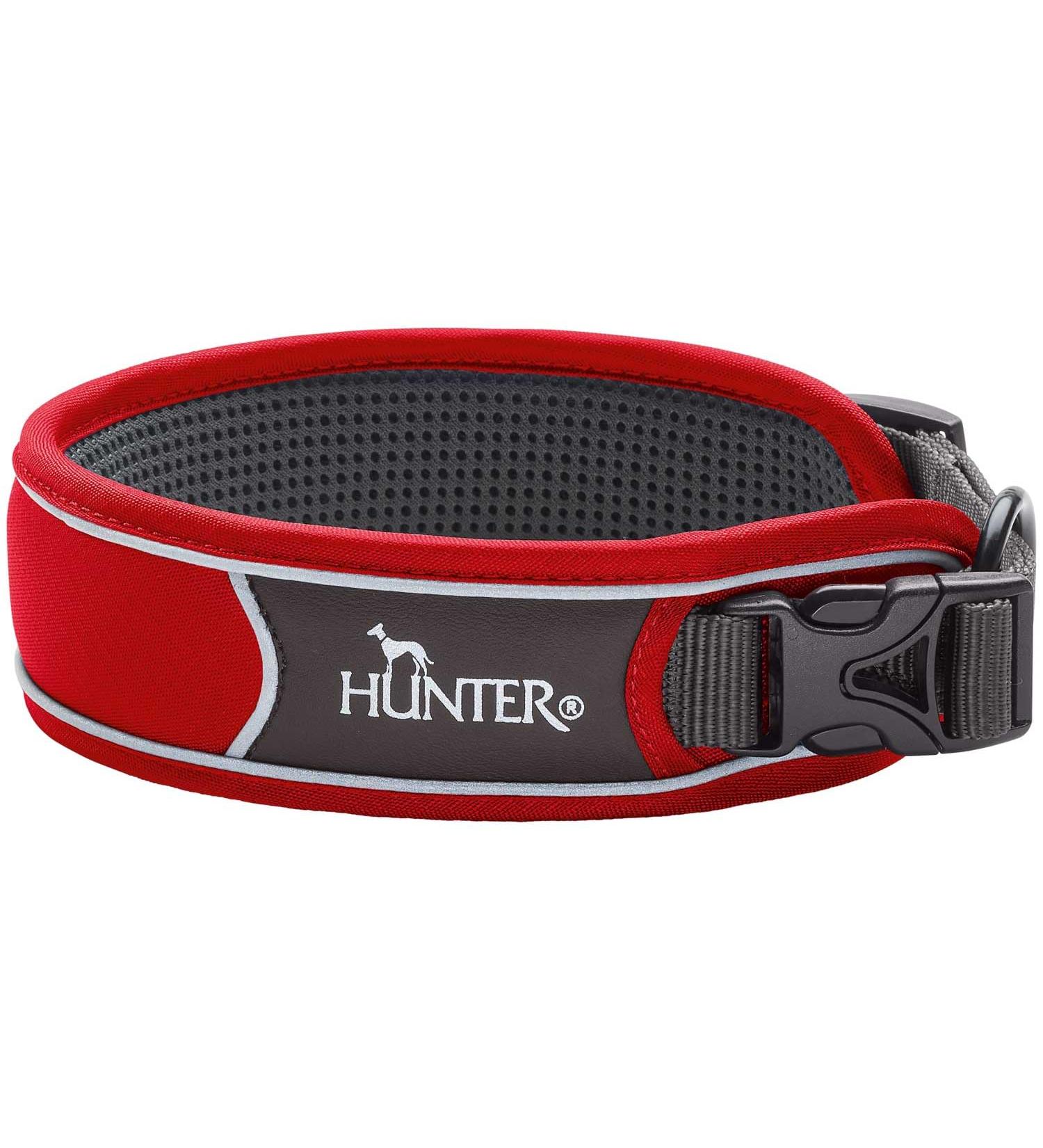 HUNTER DIVO Nylon Dog Collar - Medium Red/Grey | Premium Quality Pet Accessory - Buy Online on GoSupps.com
