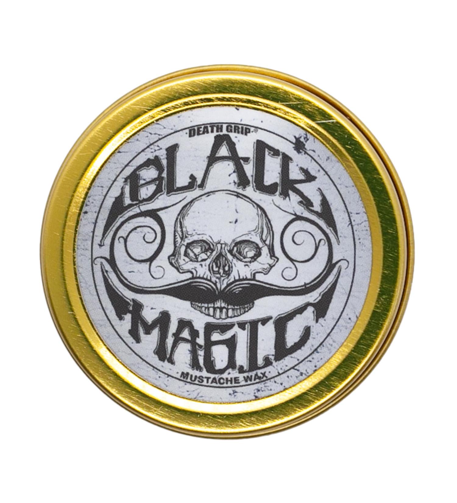 Black Magic Death Grip Mustache Wax | Extra Strong Hold, Unscented | Hide Grey Hair | 1 oz Tin - Buy Online on GoSupps.com
