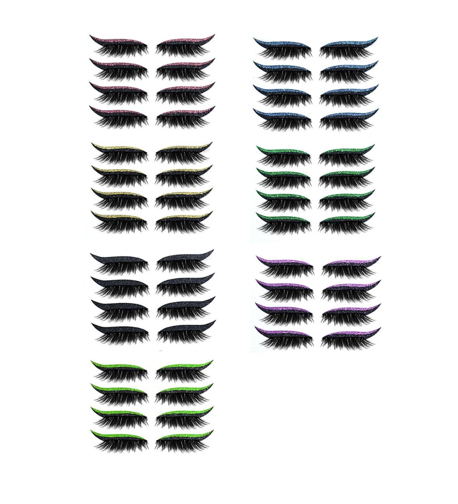 7 Set Eyeliner & Eyelash Stickers - Reusable Eyeshadow Stickers | Complete 2-in-1 Makeup Set for Perfect Eyeliner Looks - Buy Online on GoSupps.com