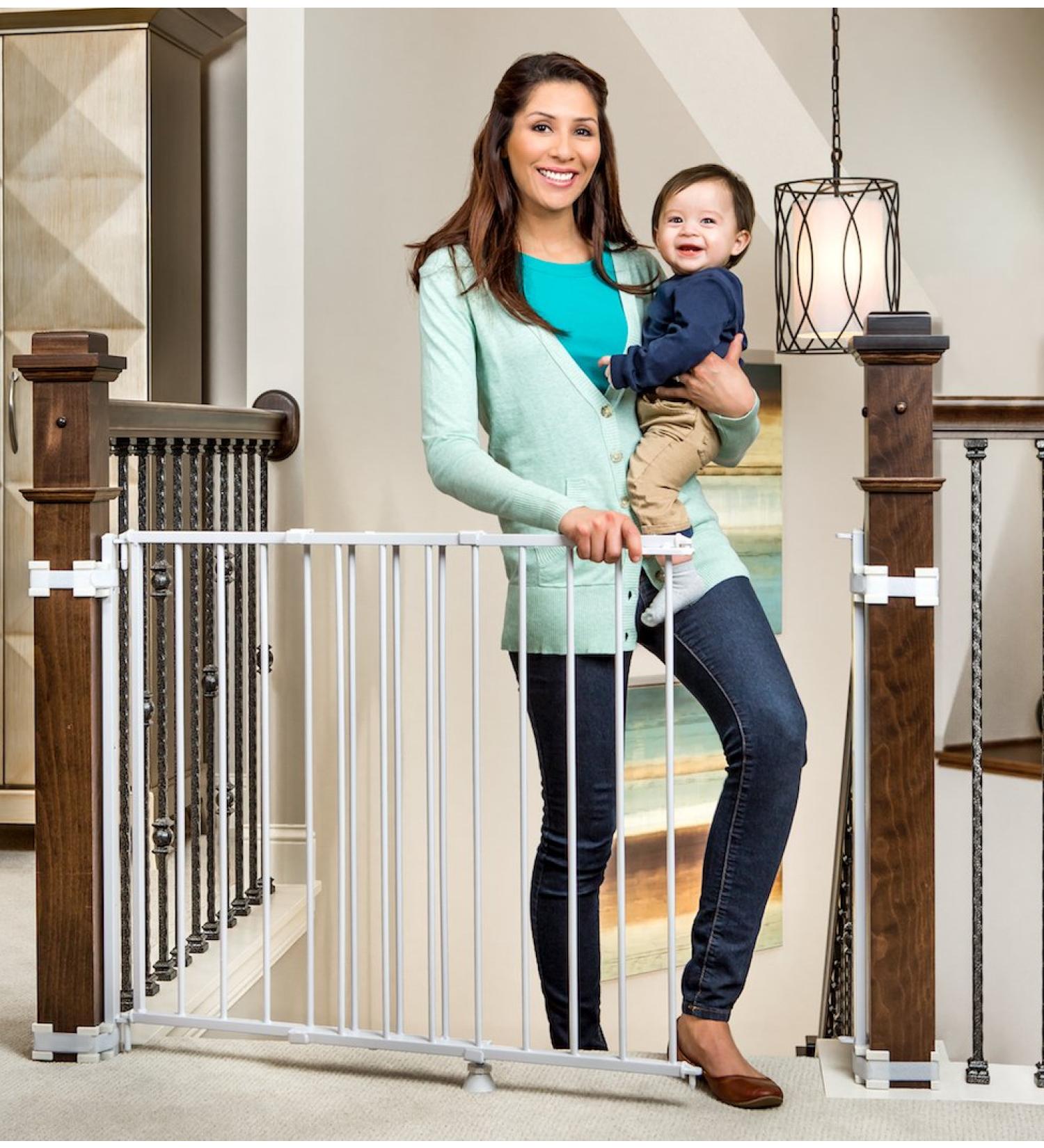 Regalo 2-in-1 Wall Mounted Baby Gate | Stairway & Hallway | Banister & Wall Kit | 43 Inch - Buy Online on GoSupps.com