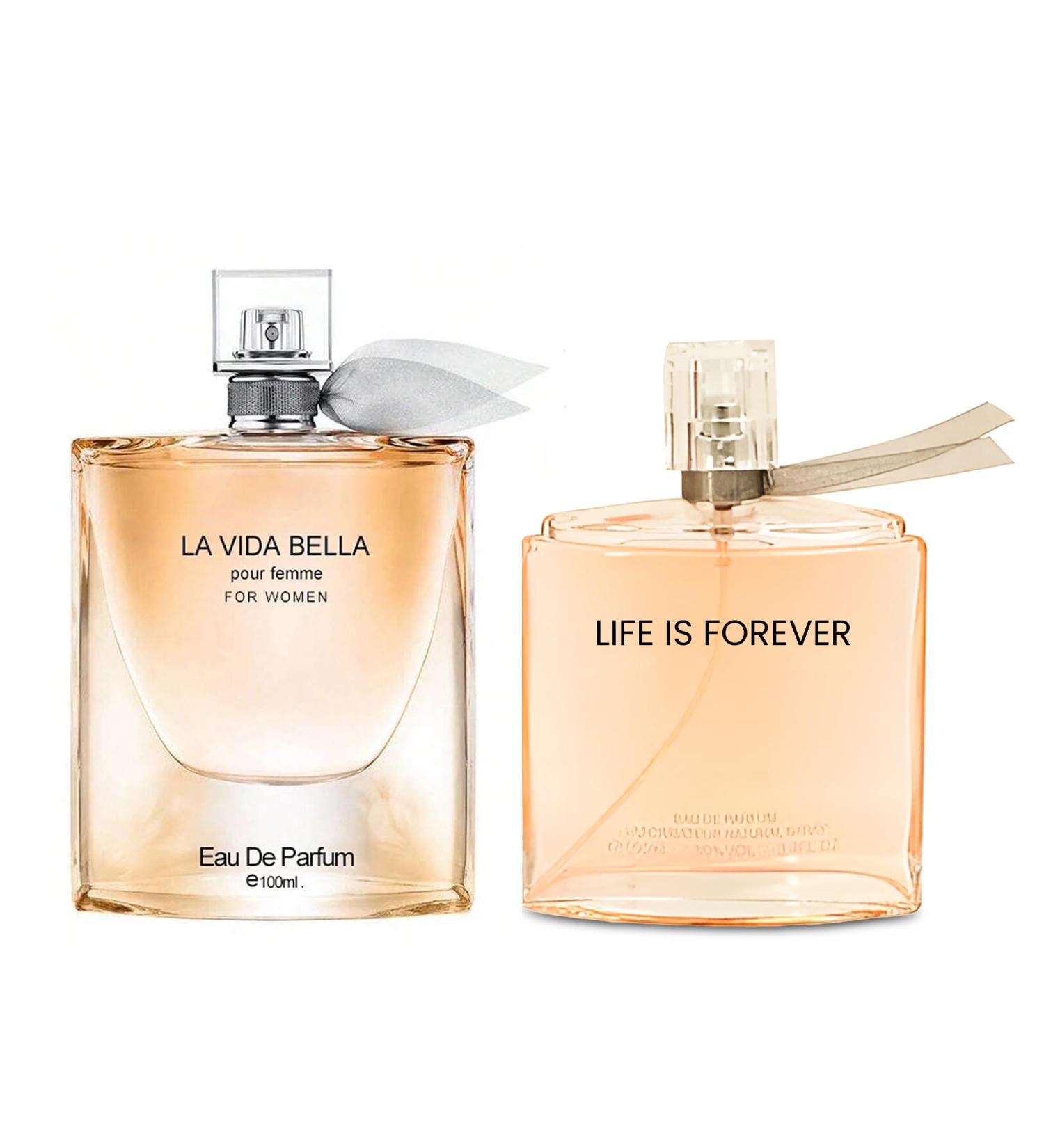 Women's Perfume La Vida Bella& Life is Forever Combo Set Eau De Parfum Long Lasting Fragrance 3.4 Fl Oz Spray Each for Daily Used la vida bella&Life is Forever - Buy Online on GoSupps.com