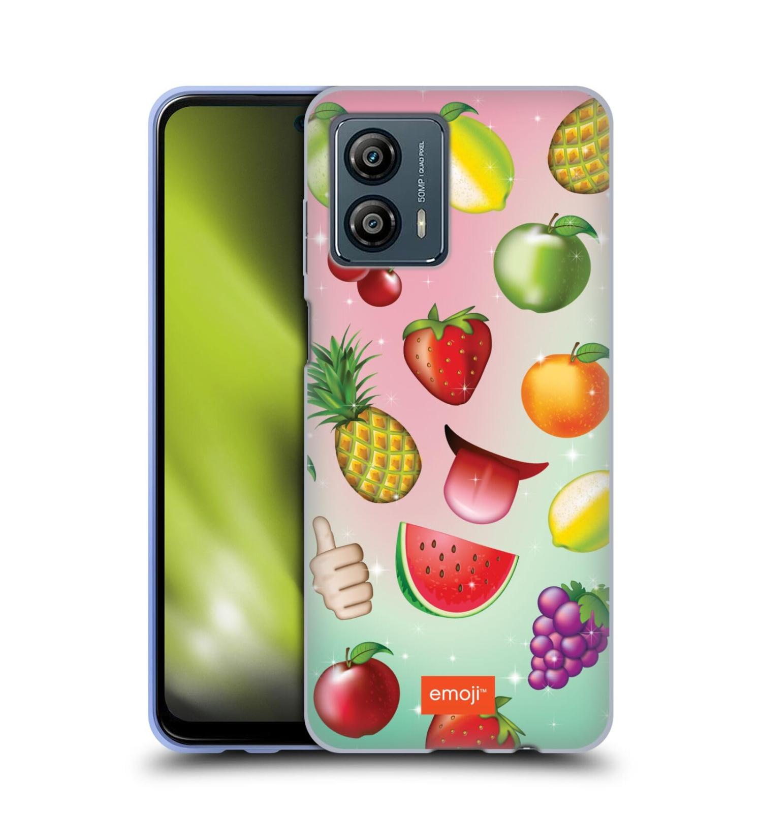 Emoji Fruits Patterns Soft Gel Case for Motorola Moto G53 5G - Head Case Designs - Buy Online on GoSupps.com
