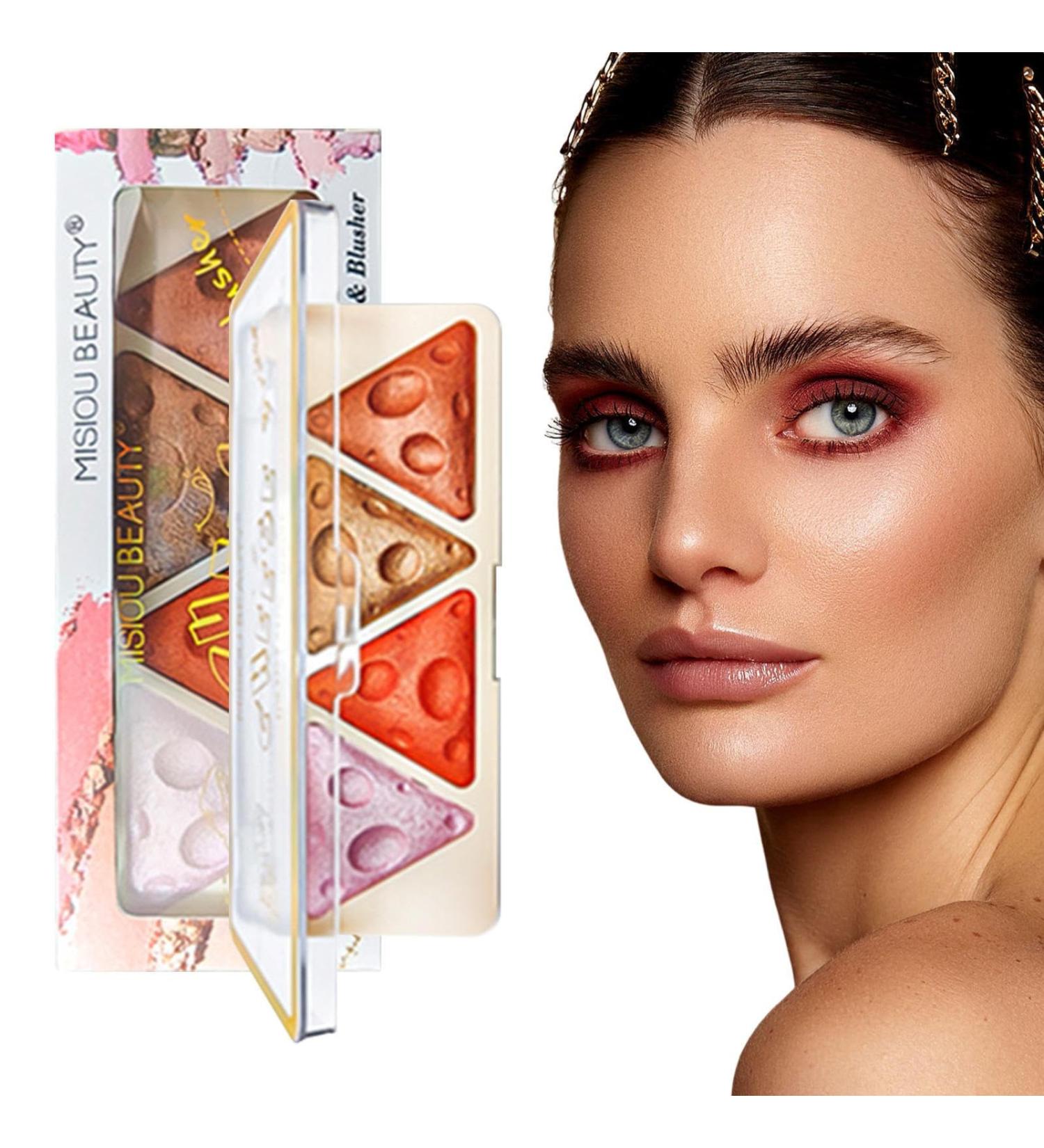  Raxove Powder Blush Palette 4 Colors Waterproof Shiny Shimmer Makeup Palette Face Makeup Palette Shining Natural Face Highlighter for Women and Girls Raxove - Buy Online on GoSupps.com