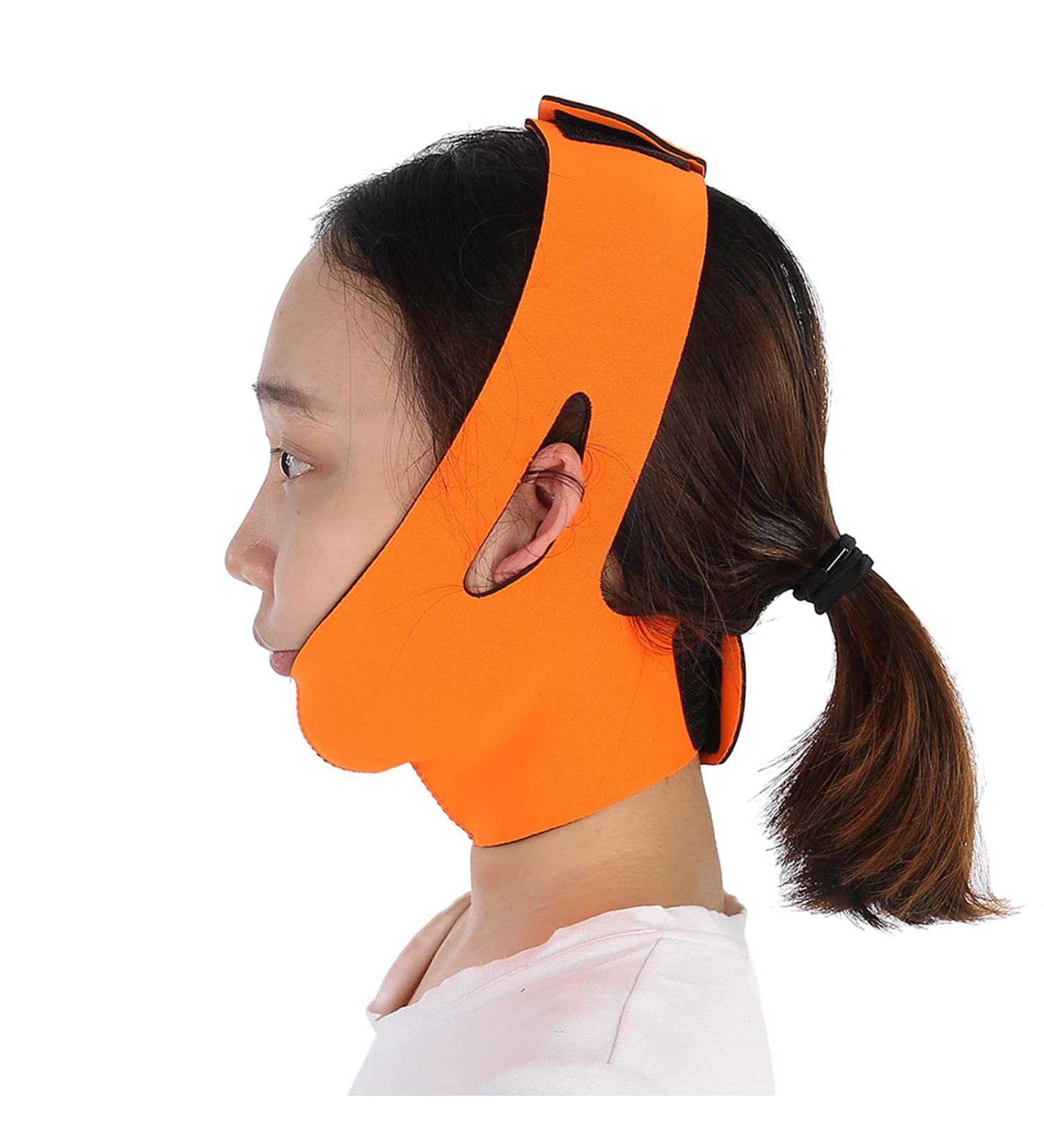 Face Bandage Slimming Mask - V Face Cheek & Chin Tightening Patch | Anti-Wrinkle Skin Care (Orange) - International Shipping - Buy Online on GoSupps.com