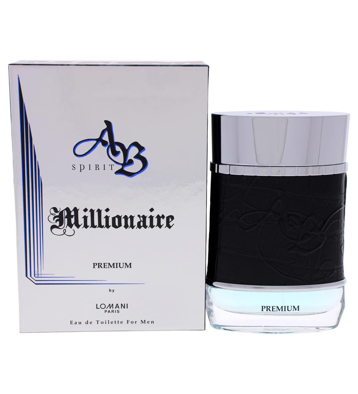 Ab Spirit Millionaire Premium Eau de Toilette Spray for Men by Lomani 3.4 Floral Herbaceous 3.4 Fl Oz (Pack of 1)