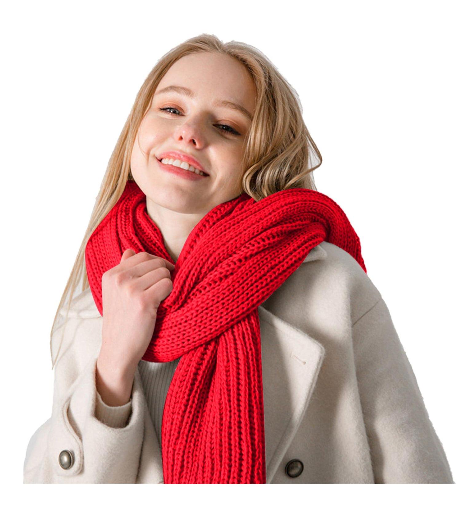 Cozy Red Triangle Scarf for Women - Multi-Purpose Autumn Neck Warmer - Buy Online on GoSupps.com
