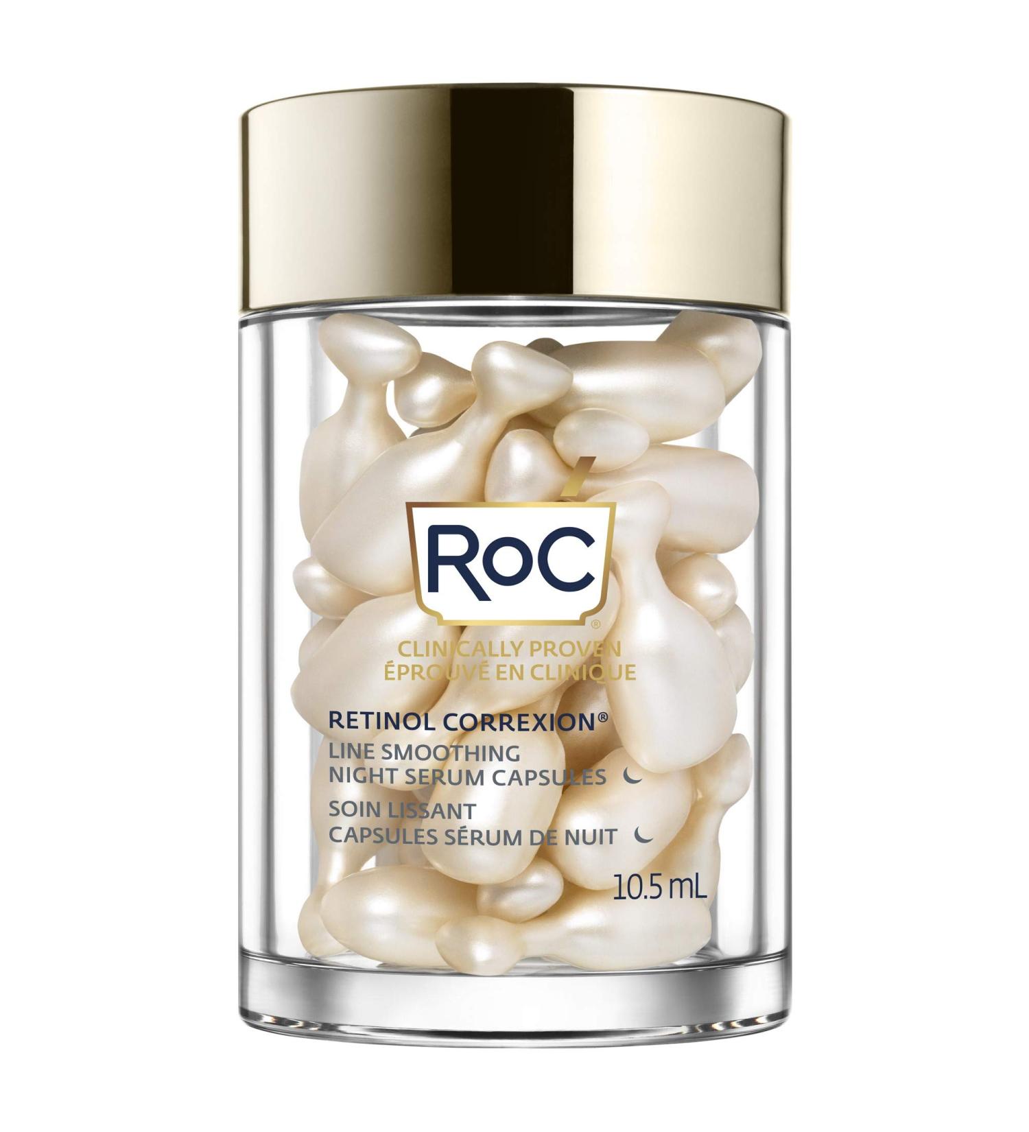 RoC Retinol Correxion line smoothing Night Serum Capsules Clear 30 Count - Buy Online on GoSupps.com