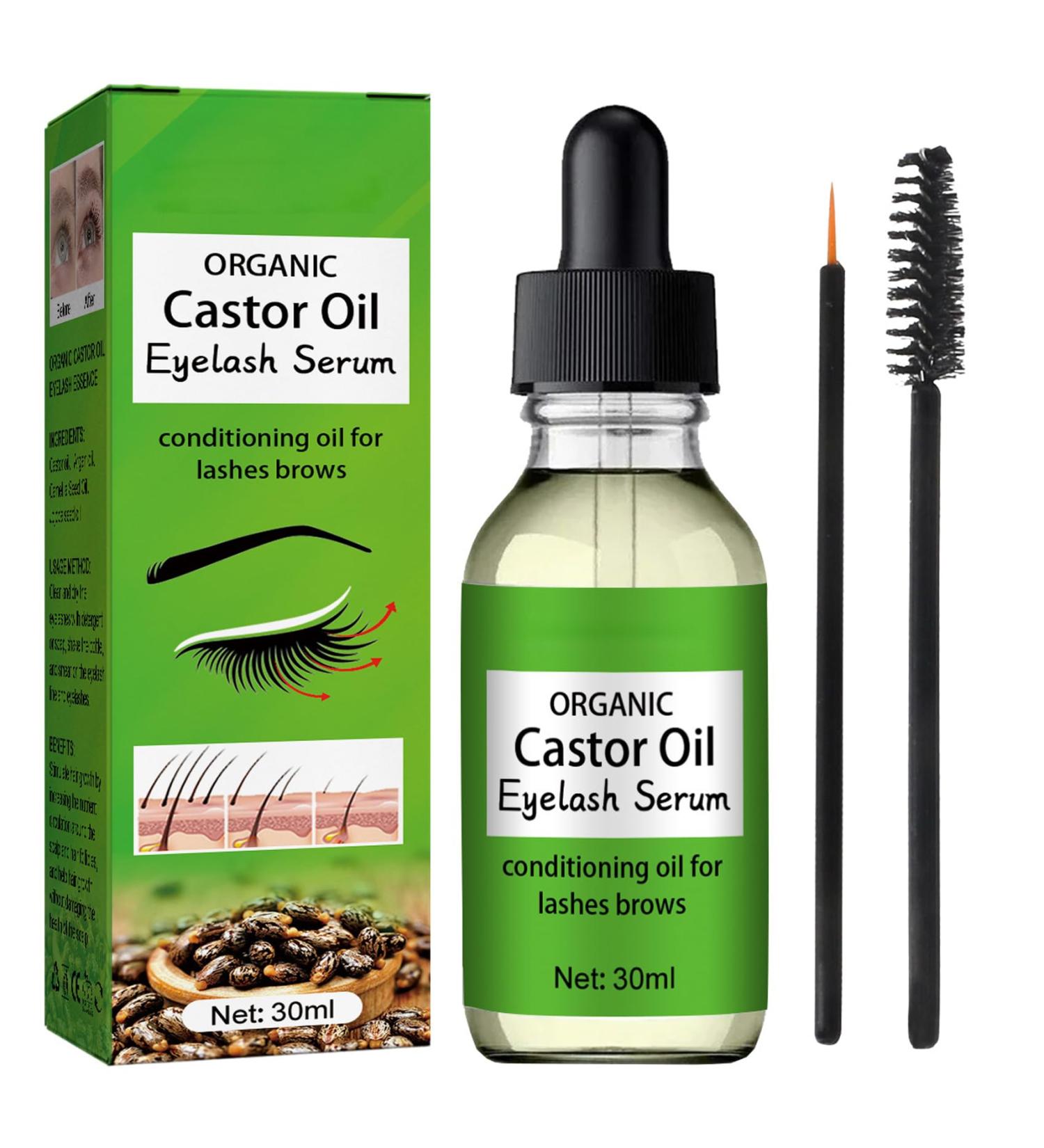 100% Cold Pressed Organic Castor Oil for Eyelashes Eyebrows & Skin Moisturizer - 1 Fl Oz | Best Hair & Body Care for Women - Buy Online on GoSupps.com