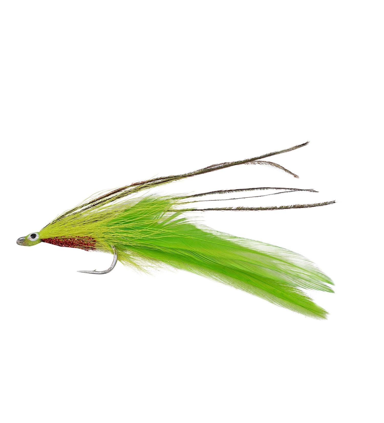 3 Flies | Chartreuse Tarpon Saltwater Streamer Fly | 3/0 Mustad Signature Fly Hooks - Target Redfish, Snook, Barracuda, Shark, Tuna and Nearly All Other Saltwater Species