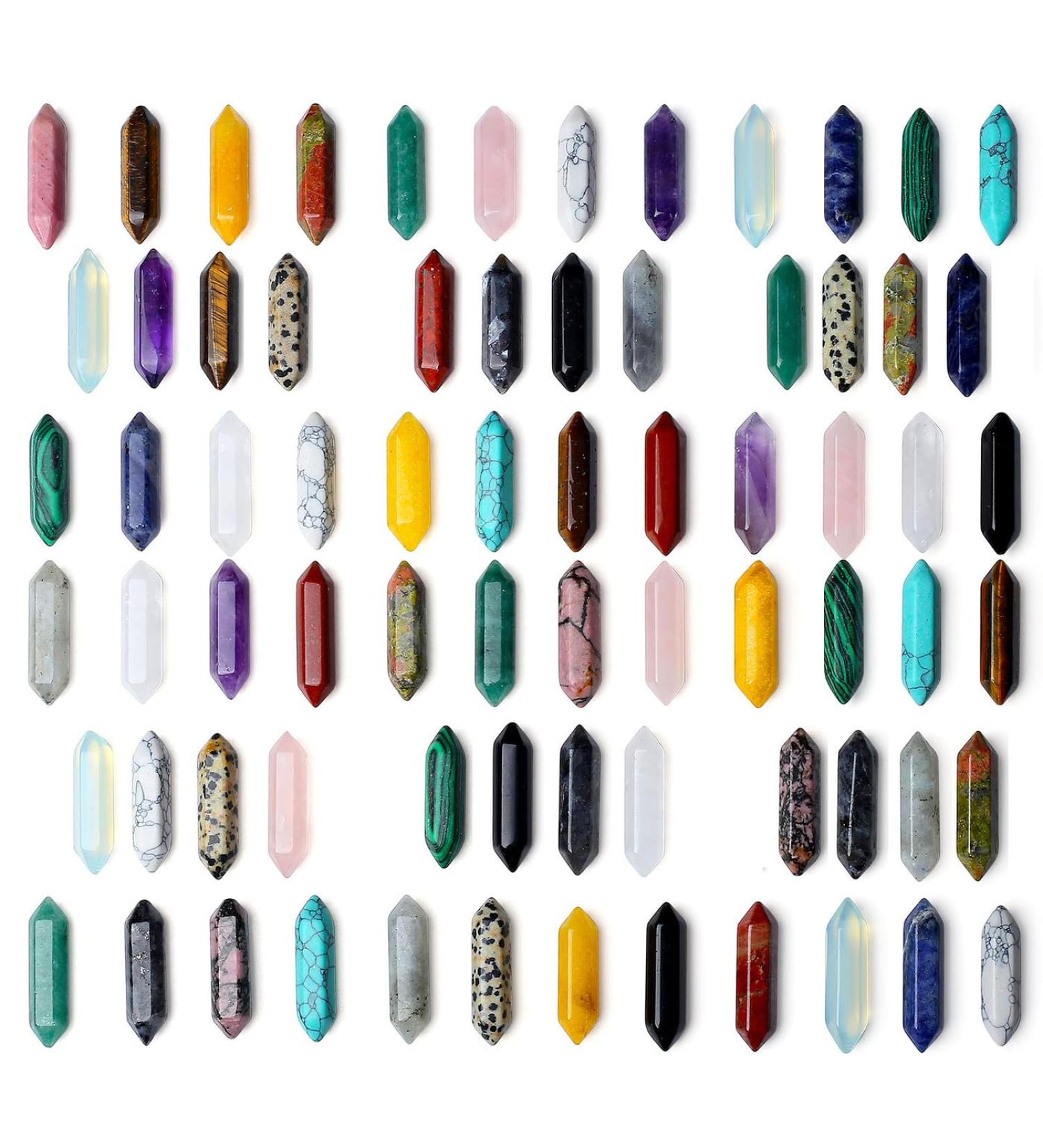 Xiannvxi 72pc Natural Crystal Stones Set - Healing Gemstones for Chakra Amethyst Rose Quartz Tiger Eye Reiki Magic Wand - Perfect Esoteric Gift - Buy Online on GoSupps.com