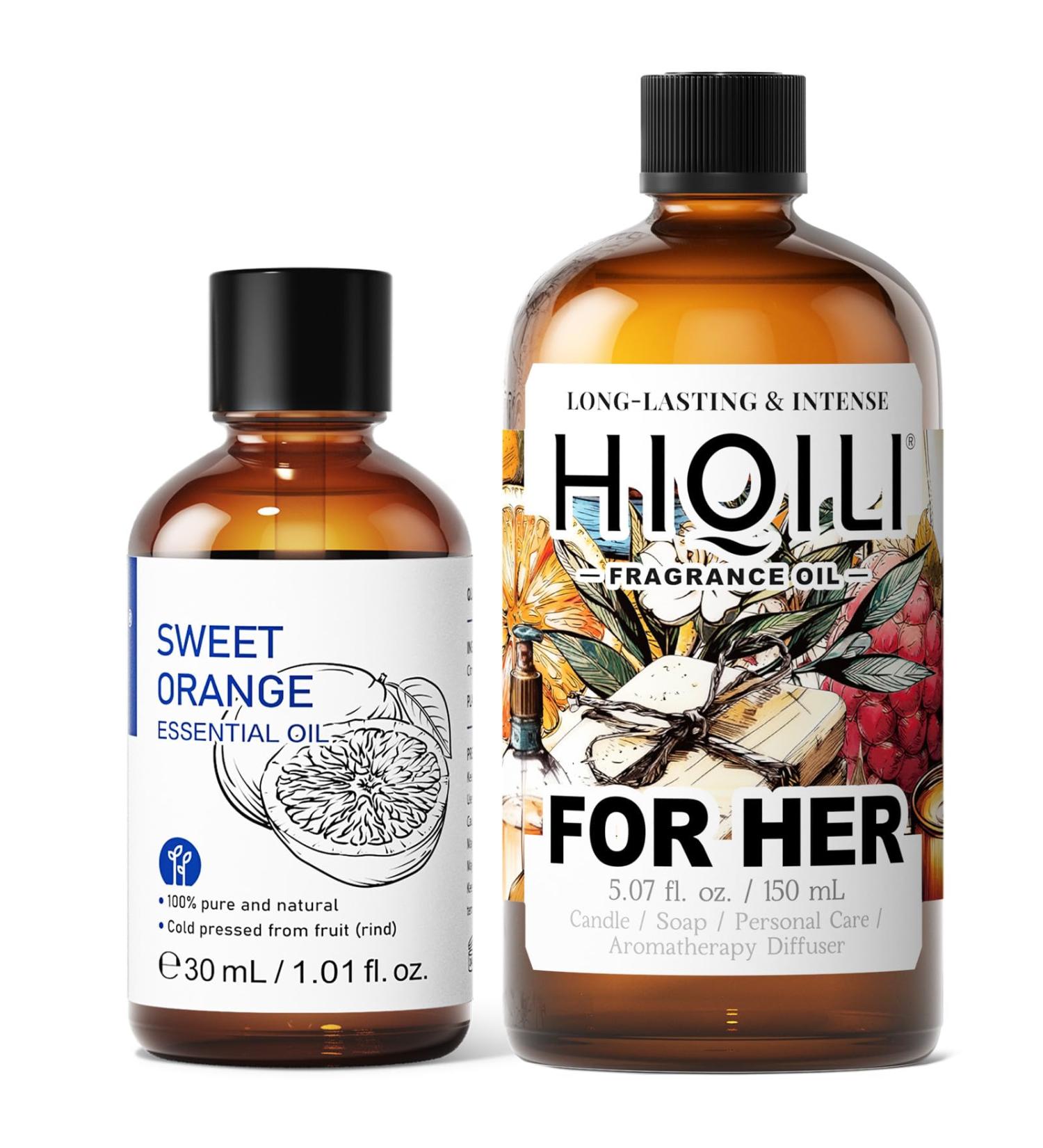 HIQILI 30ML Sweet Orange Essential Oil & 150ML for Her Fragrance Oil for DIY Diffuser - Buy Online on GoSupps.com