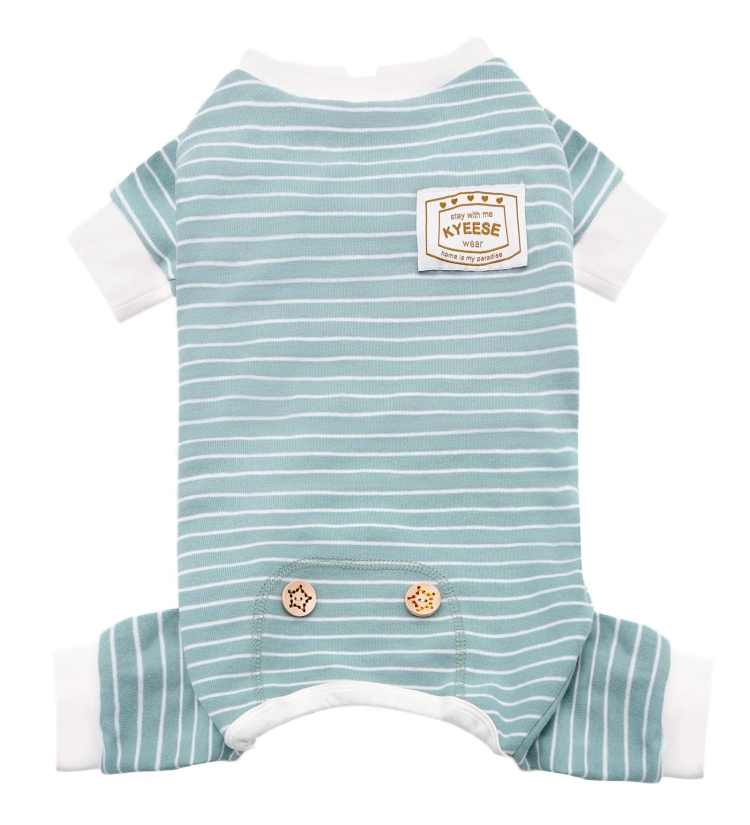 KYEESE Dog Pajamas 4 Legs Jumpsuit, Hair Shedding Cover, Summer Medium - Green Stripe | Pack of 1 - Buy Online on GoSupps.com