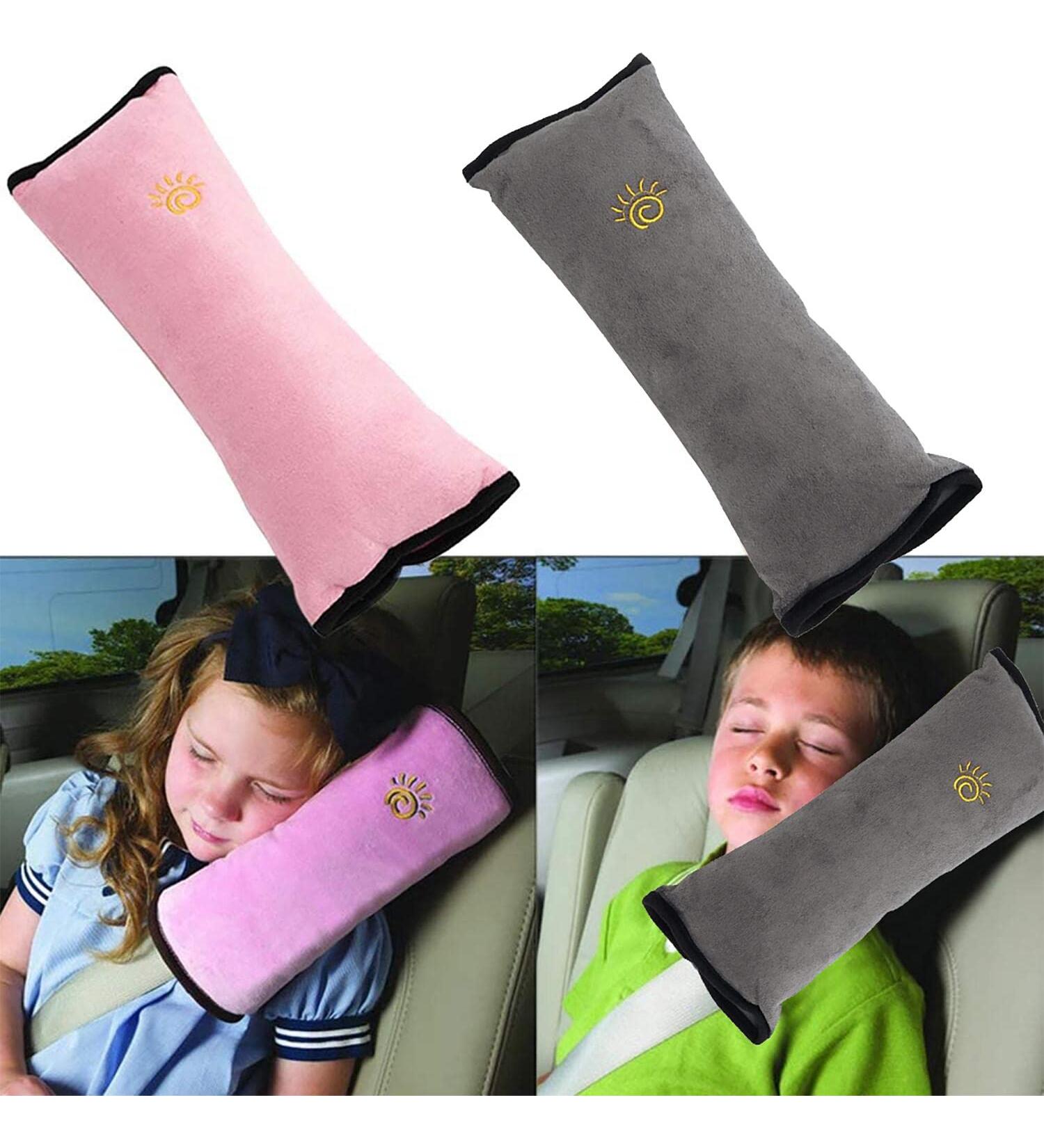 Bujingyun 2pc Universal Car Safety Belt Shoulder Pad for Kids & Adults - Gray/Pink (M) | Seat Belt Cushion Protector - Buy Online on GoSupps.com