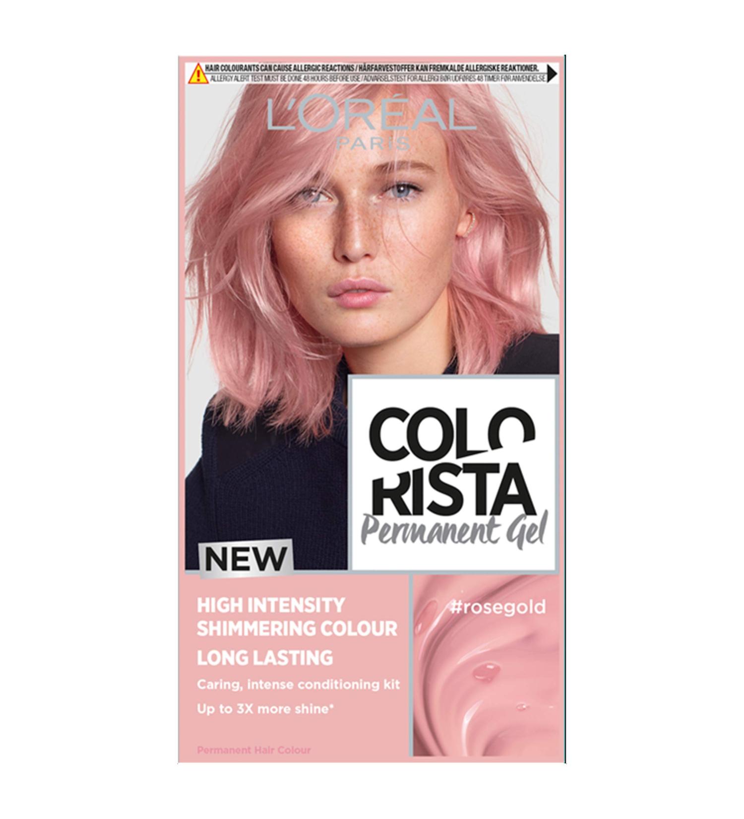 L'Or al Paris Colorista Permanent Gel Hair Dye - Rose Gold | Long-Lasting Vibrant Color with High Shine | At-Home Hair Colour - Buy Online on GoSupps.com