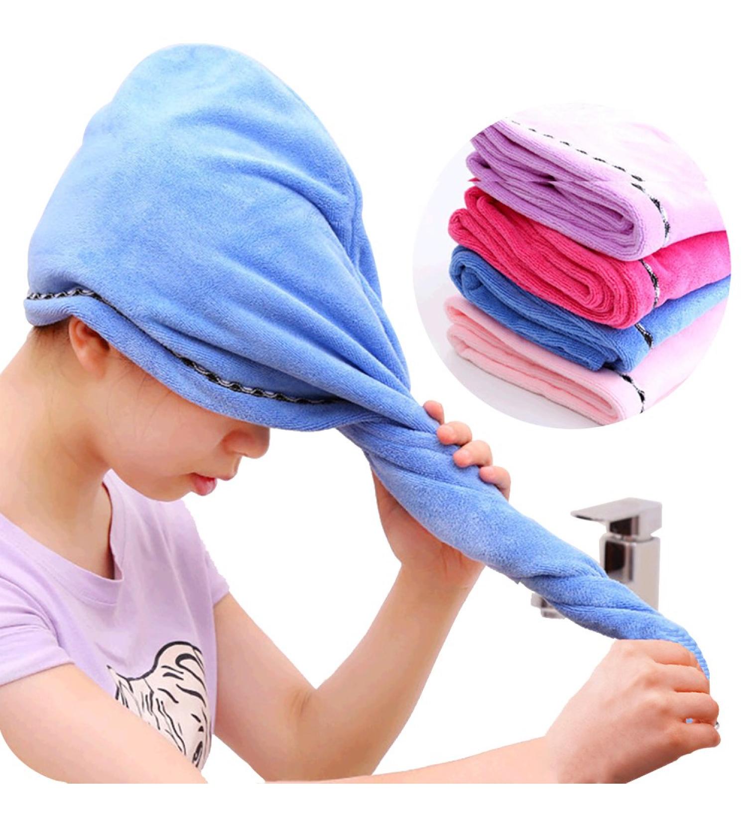 Microfiber Hair Drying Towels - Quick Dry Long Hair Wrap Absorbent Twist Turban - 4 Pack for Faster Drying - Buy Online on GoSupps.com