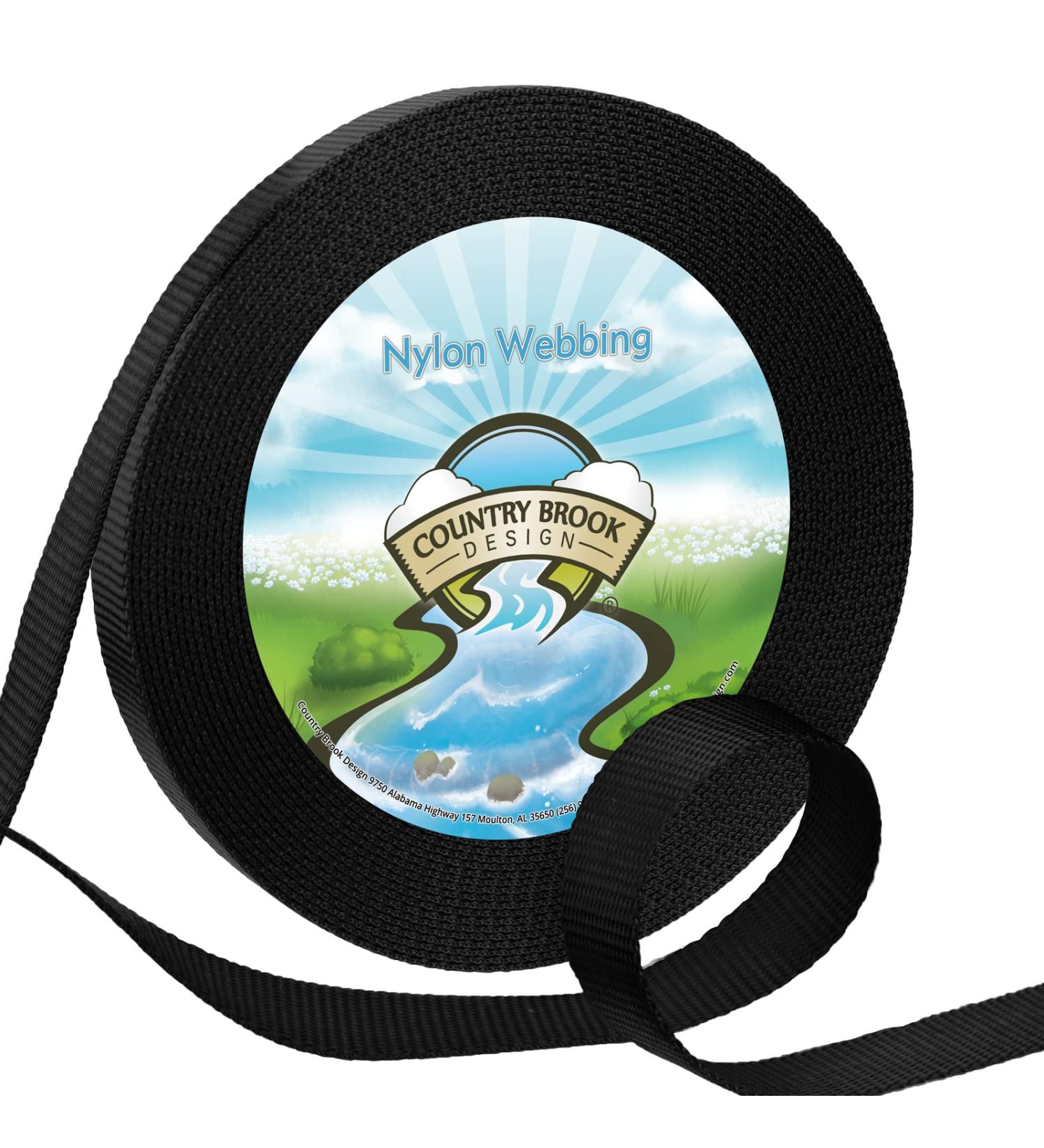 Country Brook Design 1 Heavy Duty 100% Real Nylon Webbing - Black - 10 Yards - Buy Online on GoSupps.com