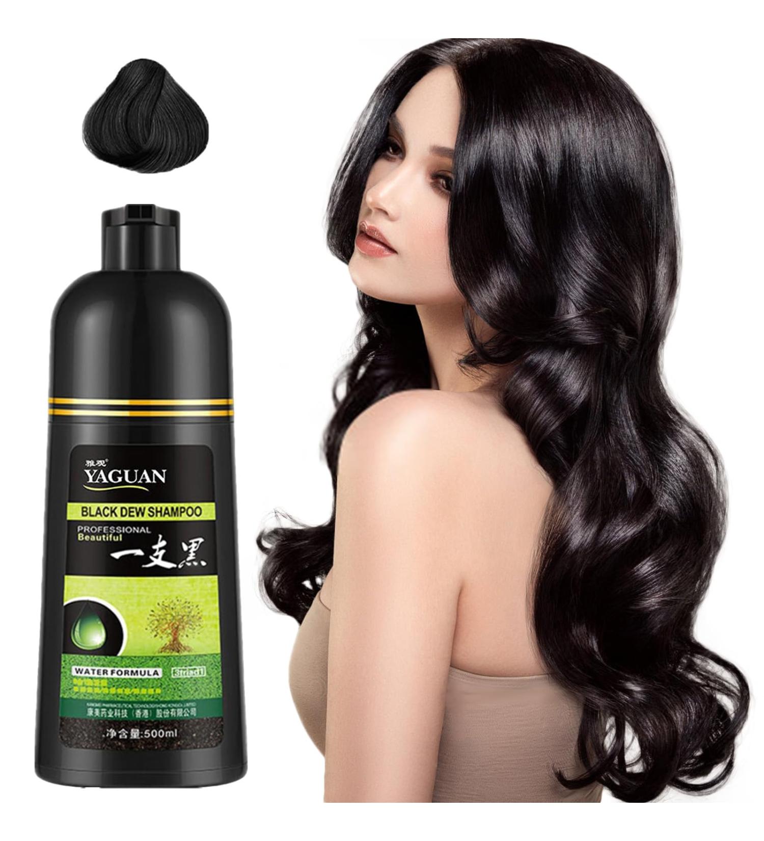Herbal Shampoo Korea Yaguan Black Hair Shampoo Hair Dye Effective White Hair Turns To Black Instant Black Hair Shampoo for Women Men Lasts 30 Days (1PC-Black) - Buy Online on GoSupps.com