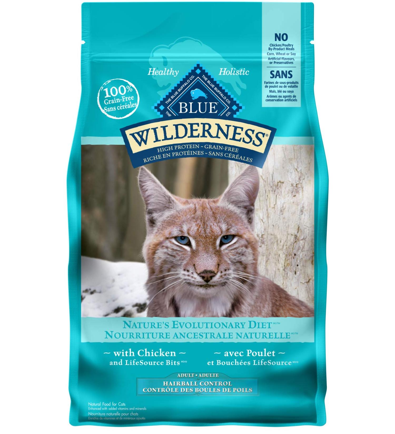 Blue Buffalo Wilderness High Protein Grain Free Natural Adult Indoor Hairball Control Dry Cat Food Chicken 2.2kg bag kibble Medium Bag Small Bag Hairball Control - Buy Online on GoSupps.com