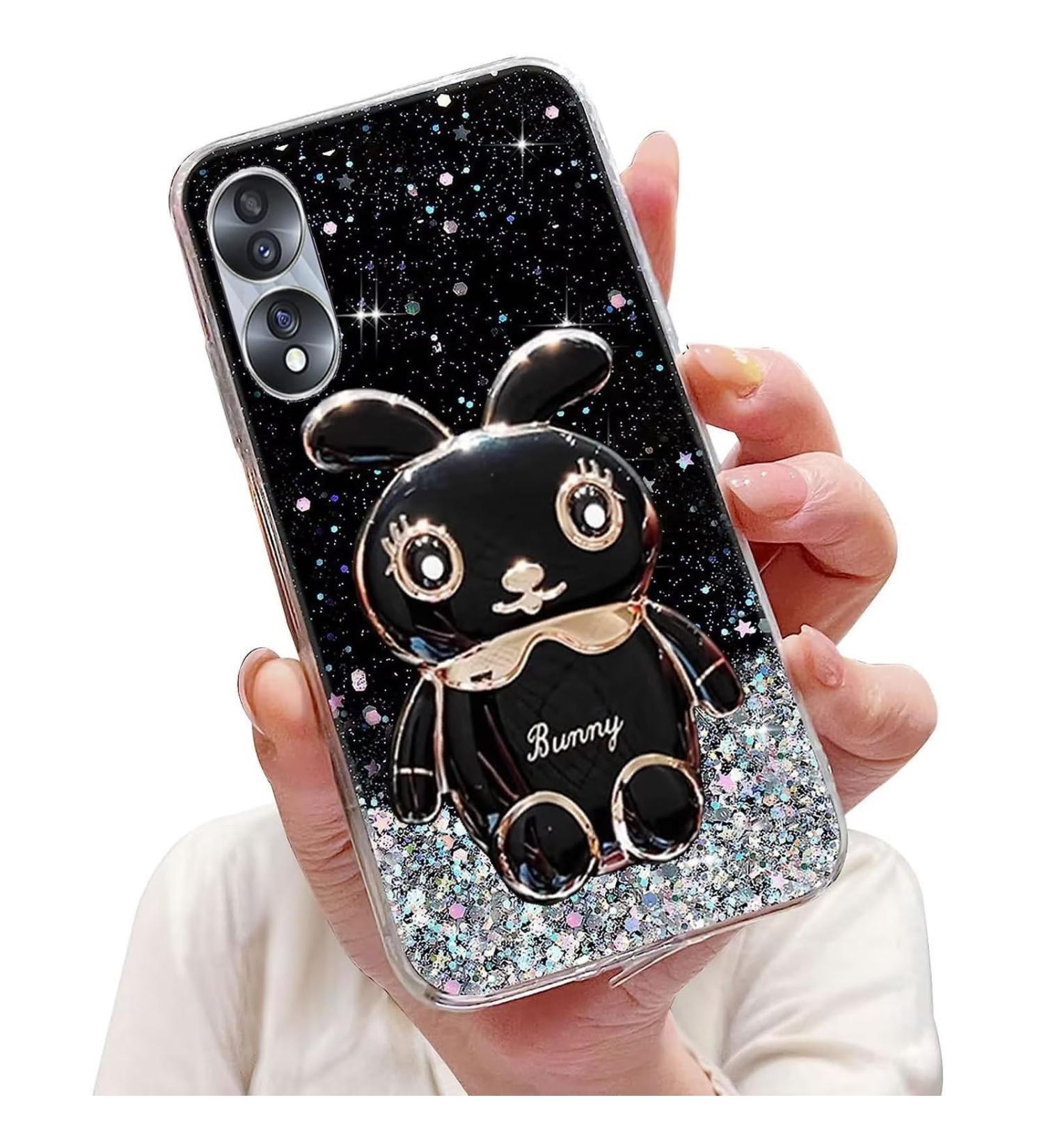 Tivenfezk Nadoli for Honor 70 Pro - Hase Hidden Stand Shell Soft Silicone Case with Glitter Rabbits | Reviews & Best Price - Buy Online on GoSupps.com