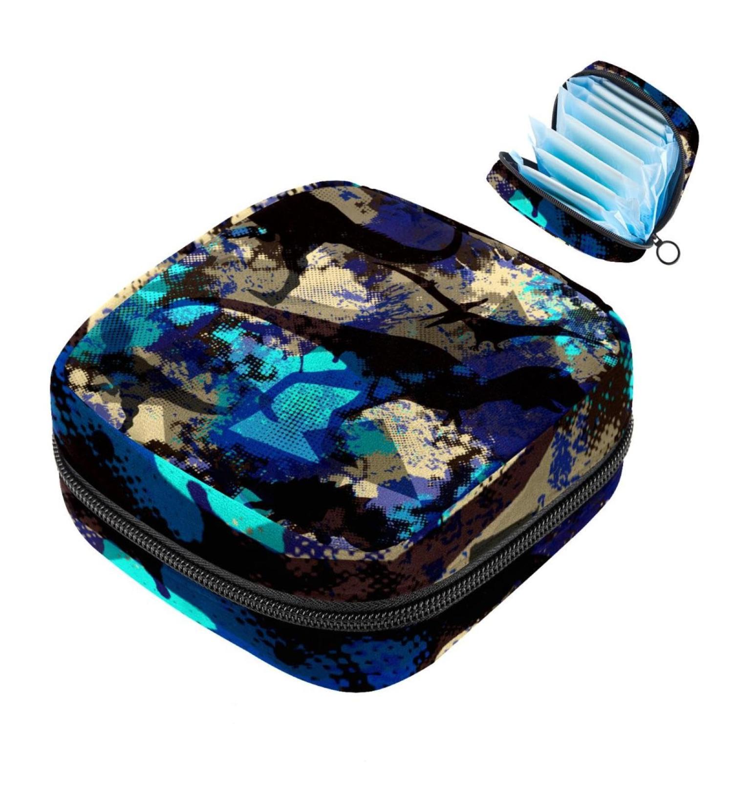 Portable Dinosaur Camouflage Storage Bags for Women's Bandages Menstrual Pads Panty Liners & More - Perfect for School & Office - Buy Online on GoSupps.com