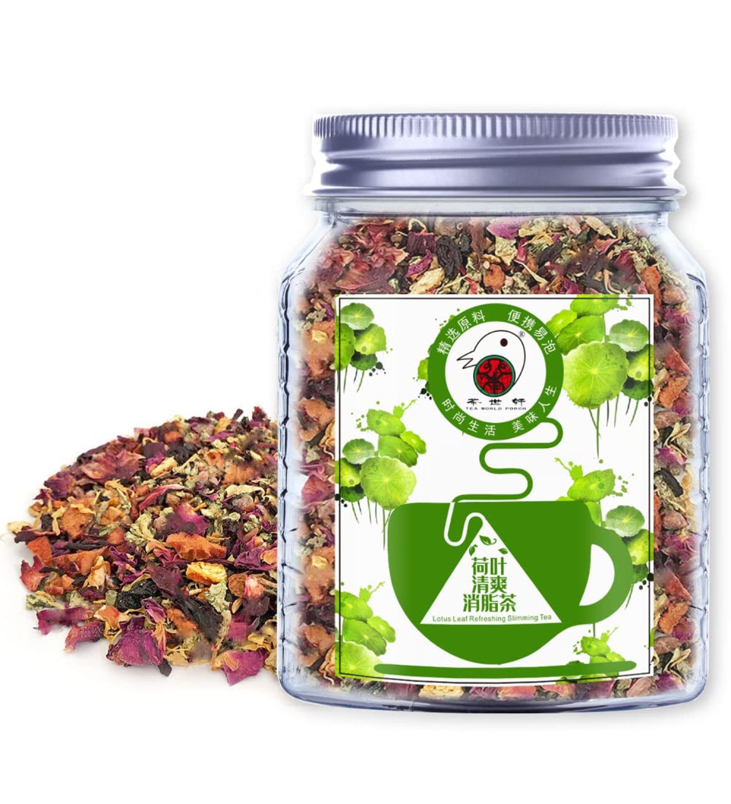 Plant Gift Lotus Leaf Refreshing Tea lotus leaves chrysanthemums red rose petals licorice roselle apple orange peel strawberry grapes peppermint 70 g25oz - Buy Online on GoSupps.com