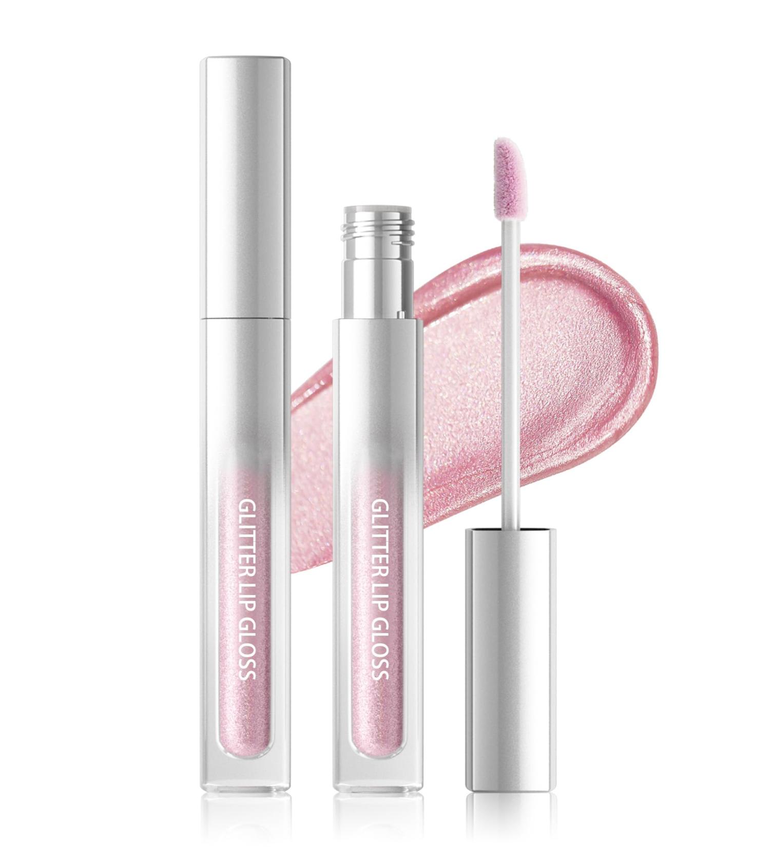  Lestpola Cup Diamond Glitter Lip Gloss rose clair m tallique scintillant highly pigmented long-wearing 24 hours waterproof - Buy Online on GoSupps.com