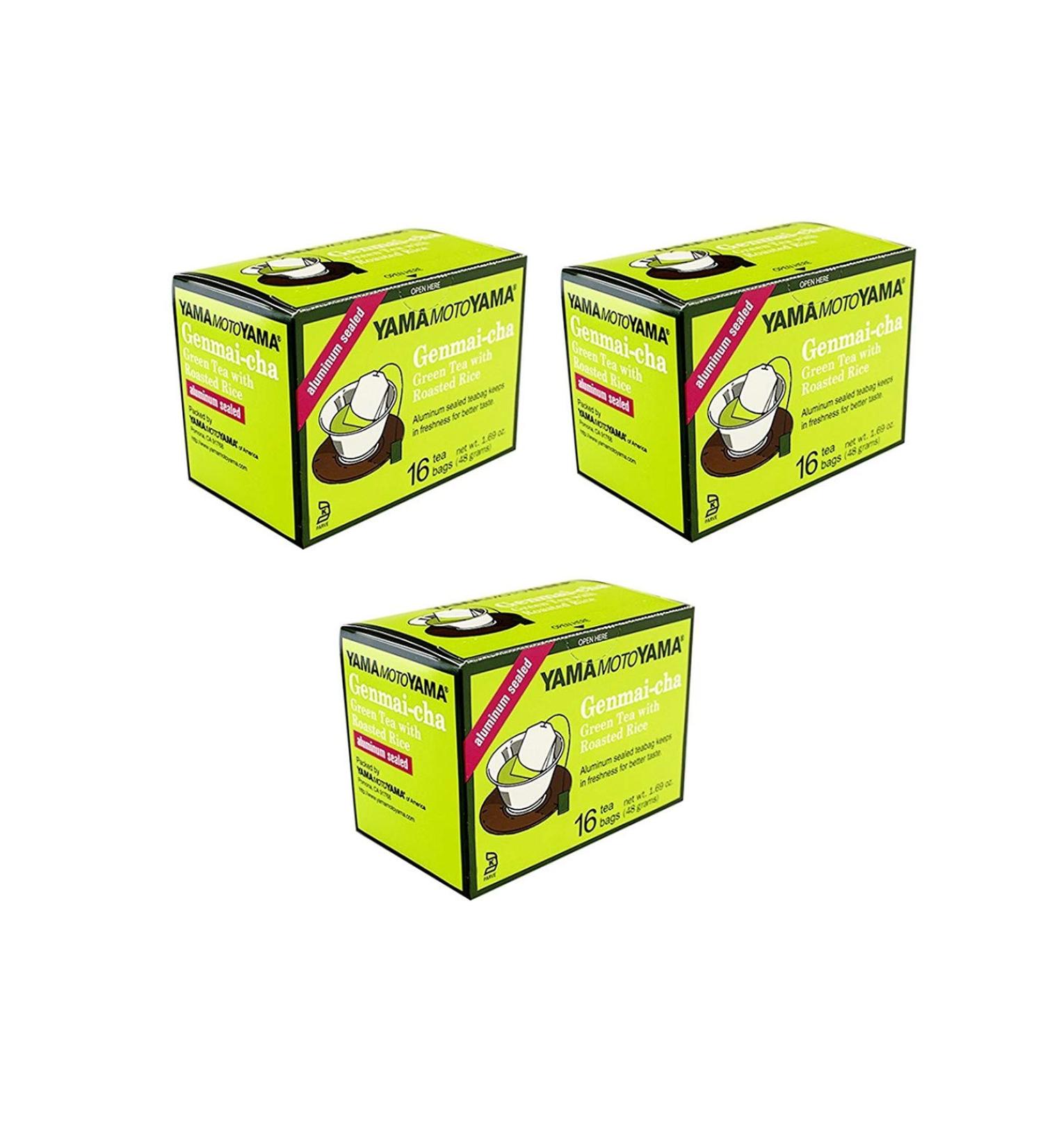 Yamamotoyama Genmai-cha Green Tea w/ Roasted Rice (3 Pack Total of 5.07oz)