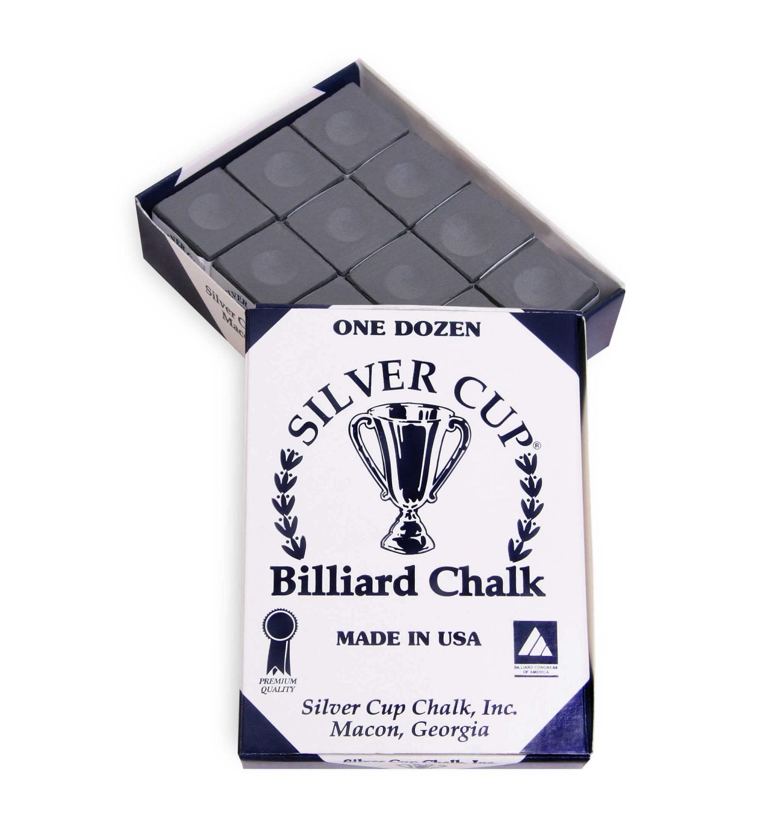 Silver Cup Billiard Chalk - 12 Pack (Charcoal) - Buy Online on GoSupps.com