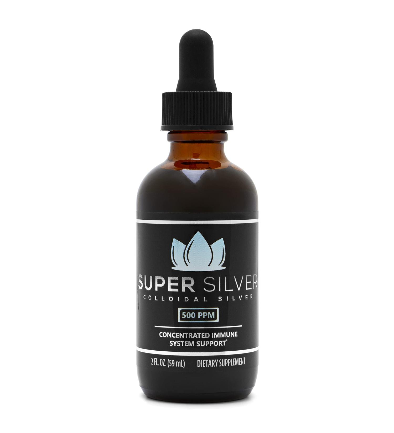 Super Silver 500 PPM Colloidal Silver - 2 oz Bottle with Dropper | High Quality Colloidal Silver - Buy Online on GoSupps.com