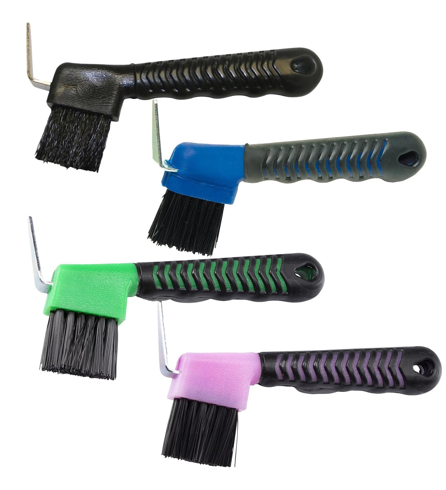 Bohue 4Pcs Horse Hoof Pick Brushes Stiff Bristled Brush with Soft Touch Rubber Handle Portable Hoof Pick Hoof Cleaner for Horses and Goat - Buy Online on GoSupps.com