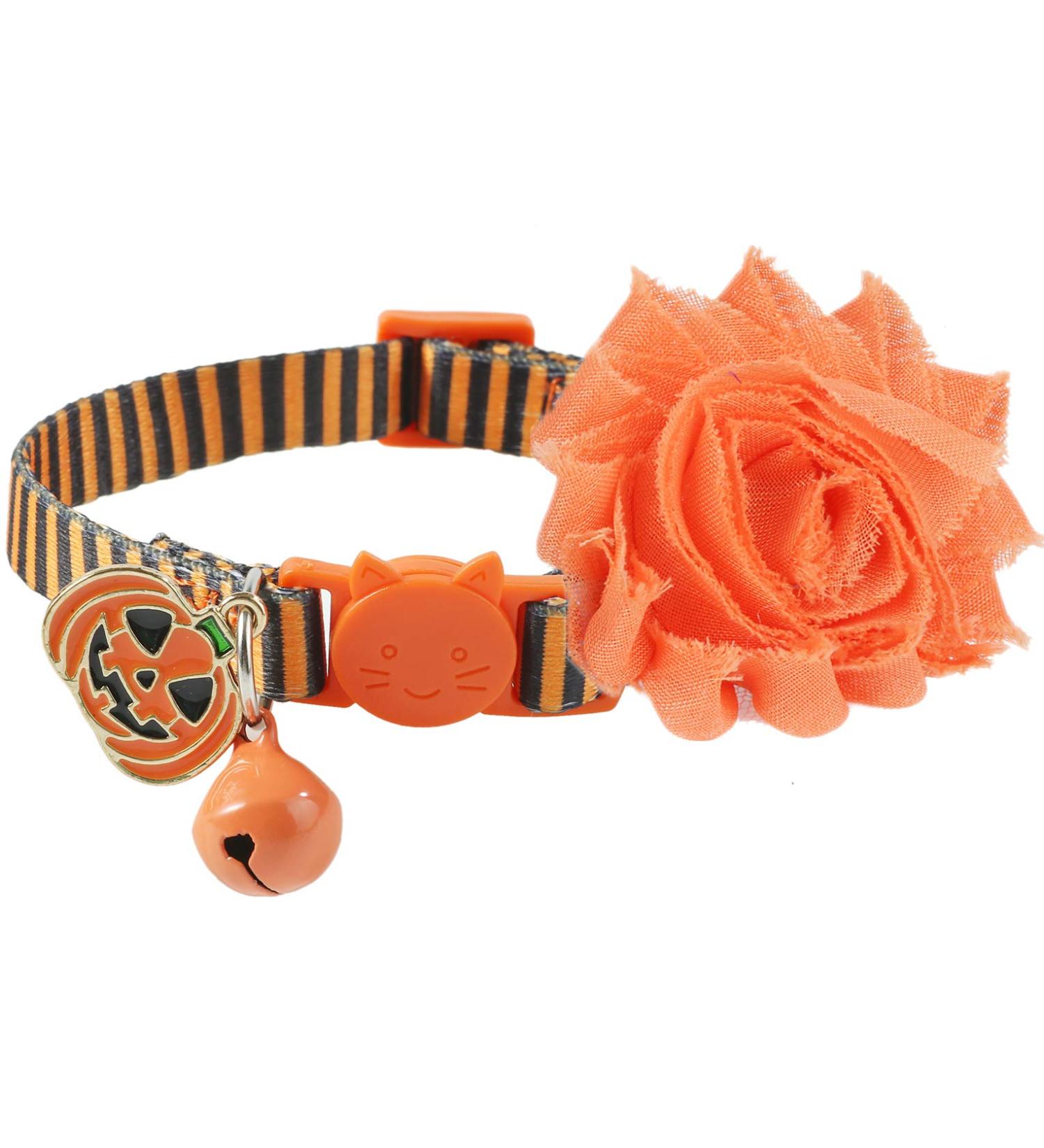BoomBone Fall Cat Collar with Bell and Pumpkin Charm - Stylish and Safe for Your Feline Friend - Buy Online on GoSupps.com