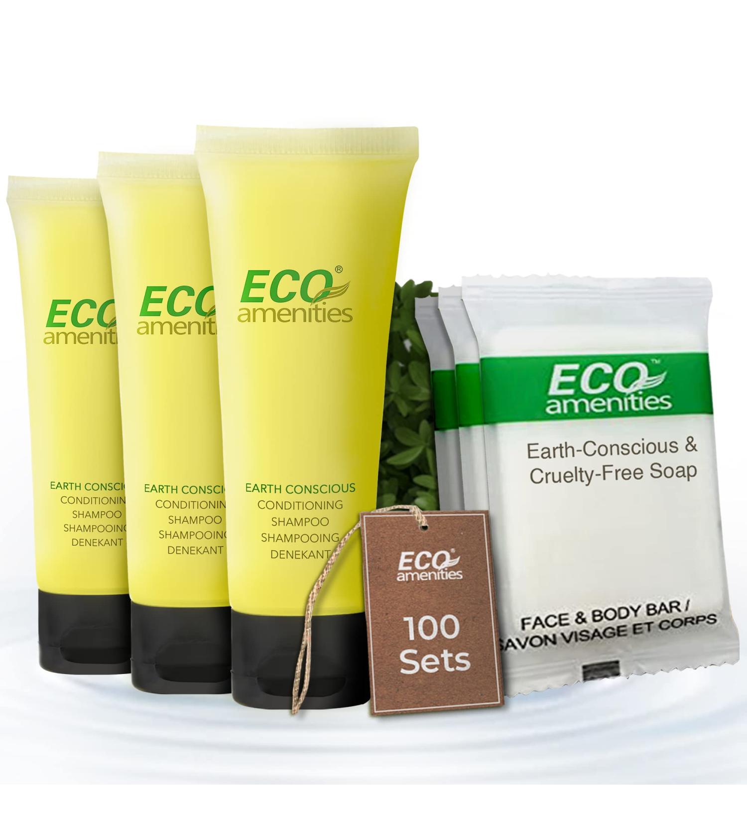 ECO Amenities 2-Piece Hotel Soap Bar and Shampoo/Conditioner 2 in 1 Set - 200 PCS (100 Kits) | Hotel Bathroom Guest Travel Toiletries Kit Bulk - 100 Pack - Buy Online on GoSupps.com
