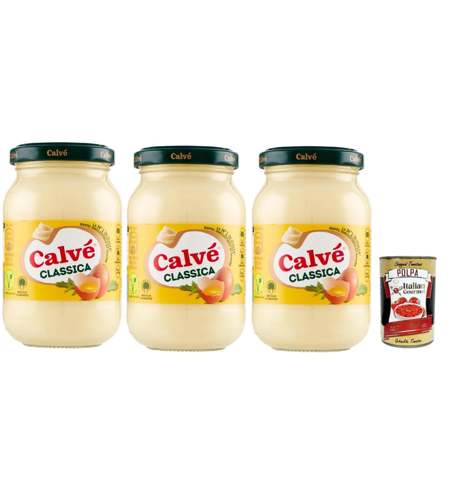  Italian Gourmet E.R. Calv Maionese Classica Sunflower Oil - Perfect for Sandwich and Cantee No Preservatives and Sugar Gluten Free 225ml + Polpa Italian Gourmet 400g - Buy Online on GoSupps.com